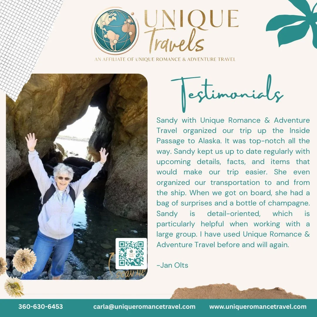 Top-notch all the way.&rdquo; From champagne surprises to seamless group logistics, Sandy makes every journey unforgettable. 💫 ✨ Ready to plan your dream escape?

📞 Call 360-630-6453 or visit uniqueromancetravel.com to get started.

 #ClientLove #L