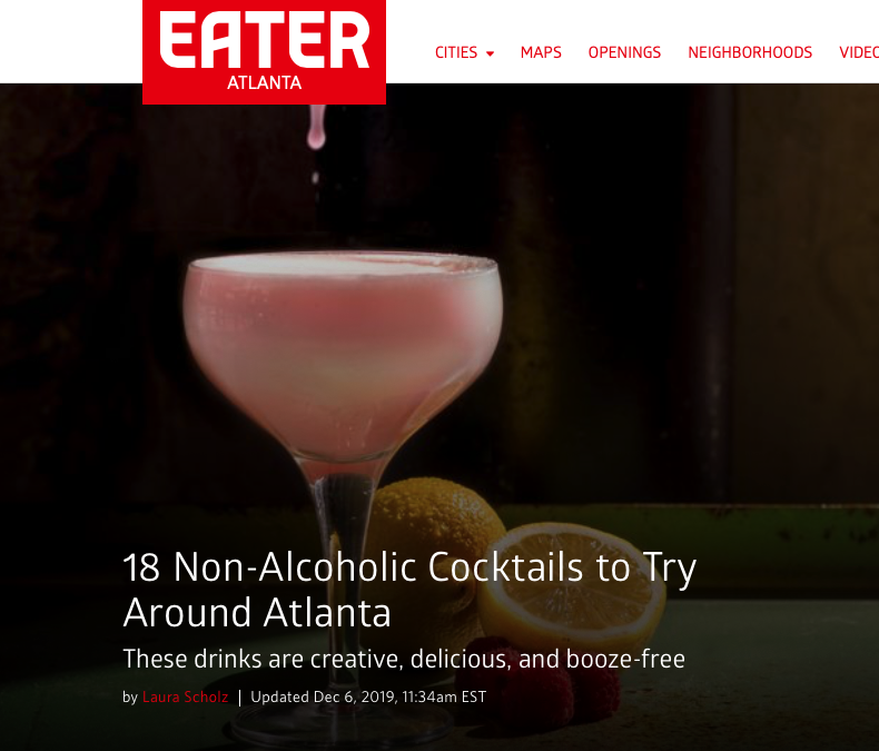 Bacchanalia's Cold-Shaken Cider Highlighted in Eater's 18 Non-Alcoholic Cocktails to Try Around Atlanta
