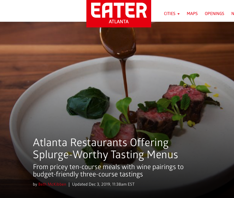 Bacchanalia Named in Atlanta Restaurants Offering Splurge-Worthy Tasting Menu