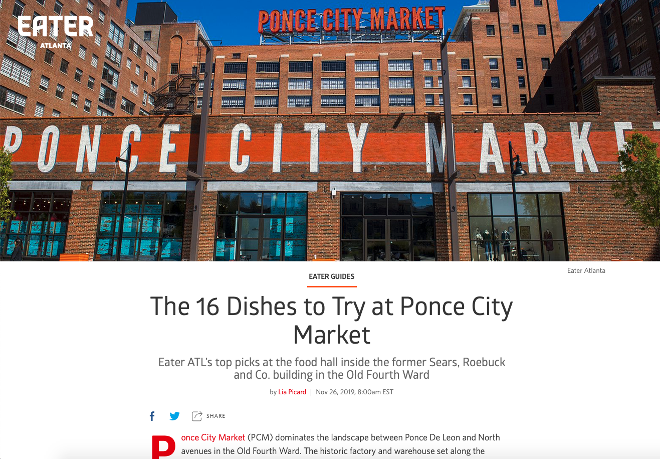 W.H. Stiles Fish Camp Included in Eater Atlanta's Best Dishes at Ponce City Market