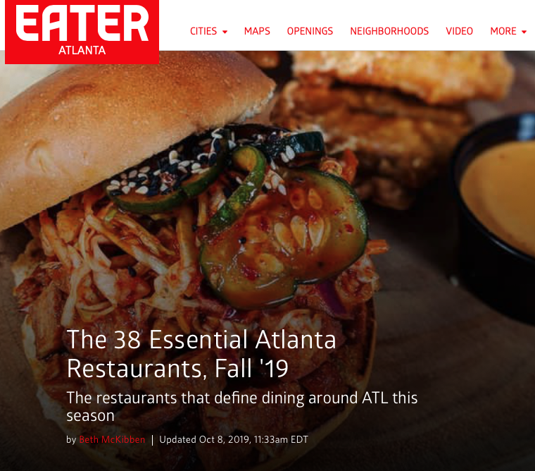 Bacchanalia Named in Eater Atlanta's 38 Essential Restaurants.