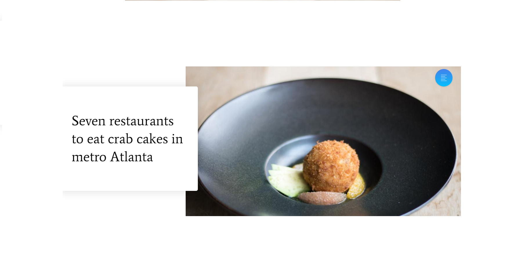 Bacchanalia named in Top 7 Metro Atlanta Crab Cakes