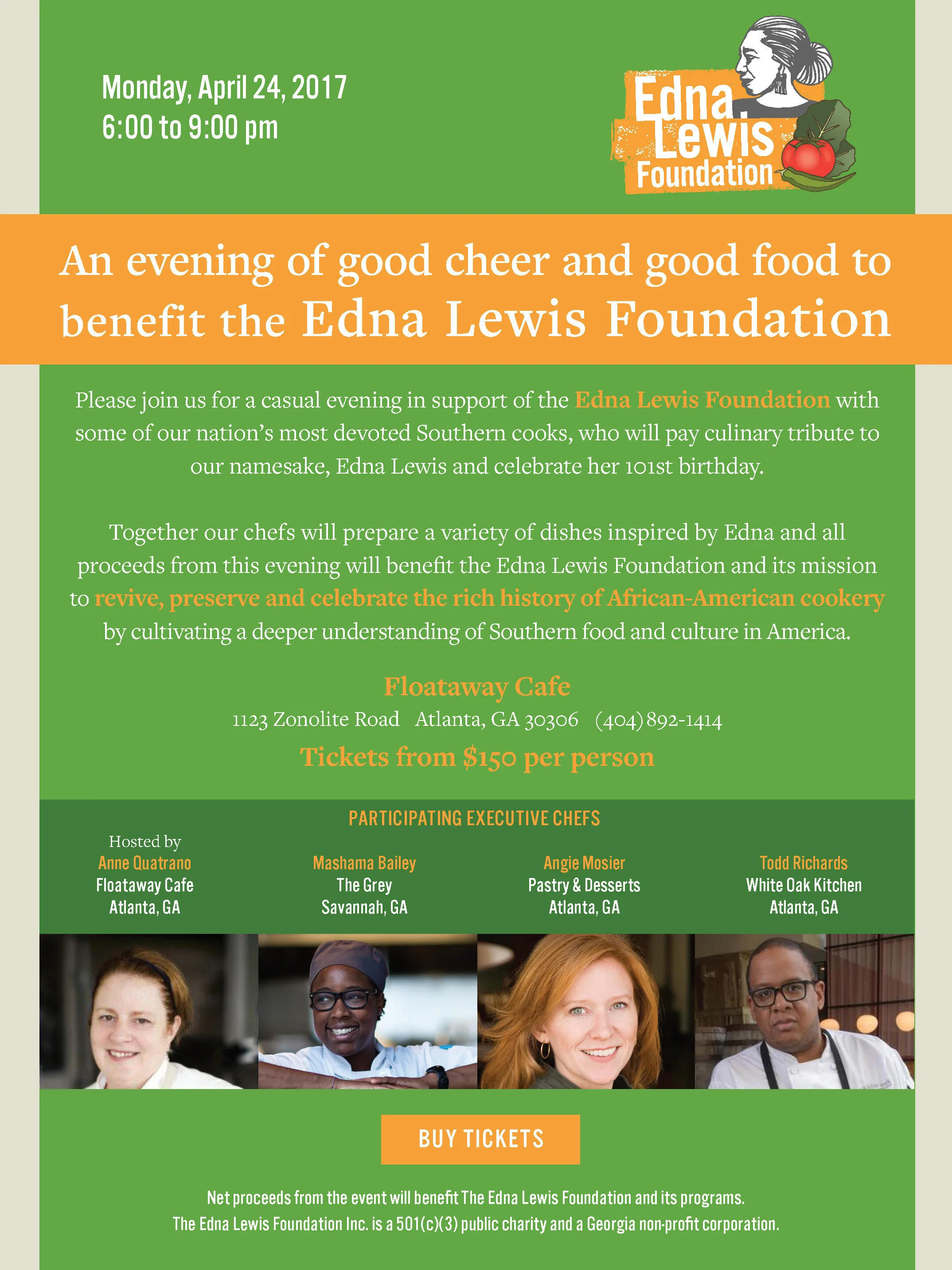 Edna Lewis Foundation Dinner at Floataway Cafe