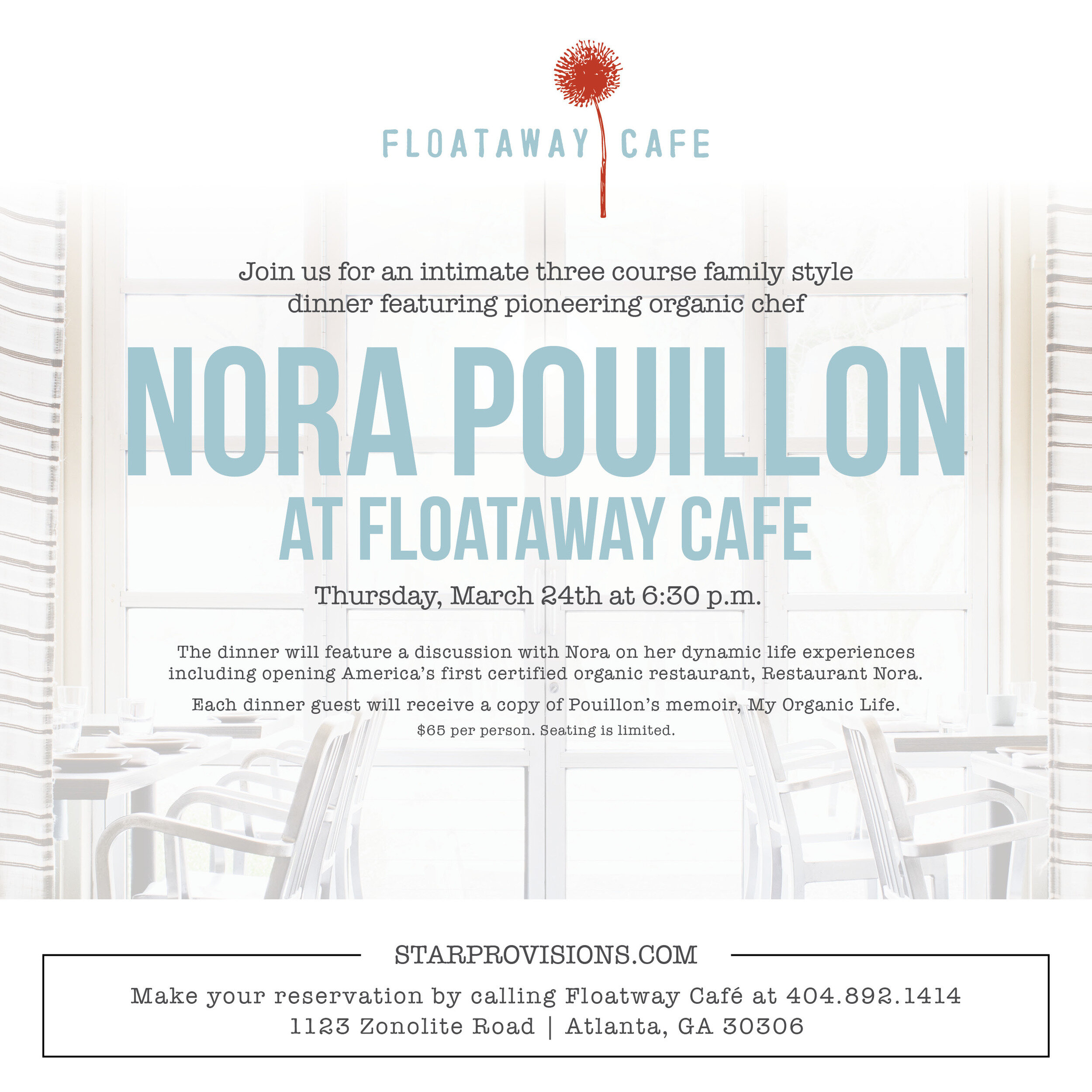 Nora Pouillon at Floataway Cafe