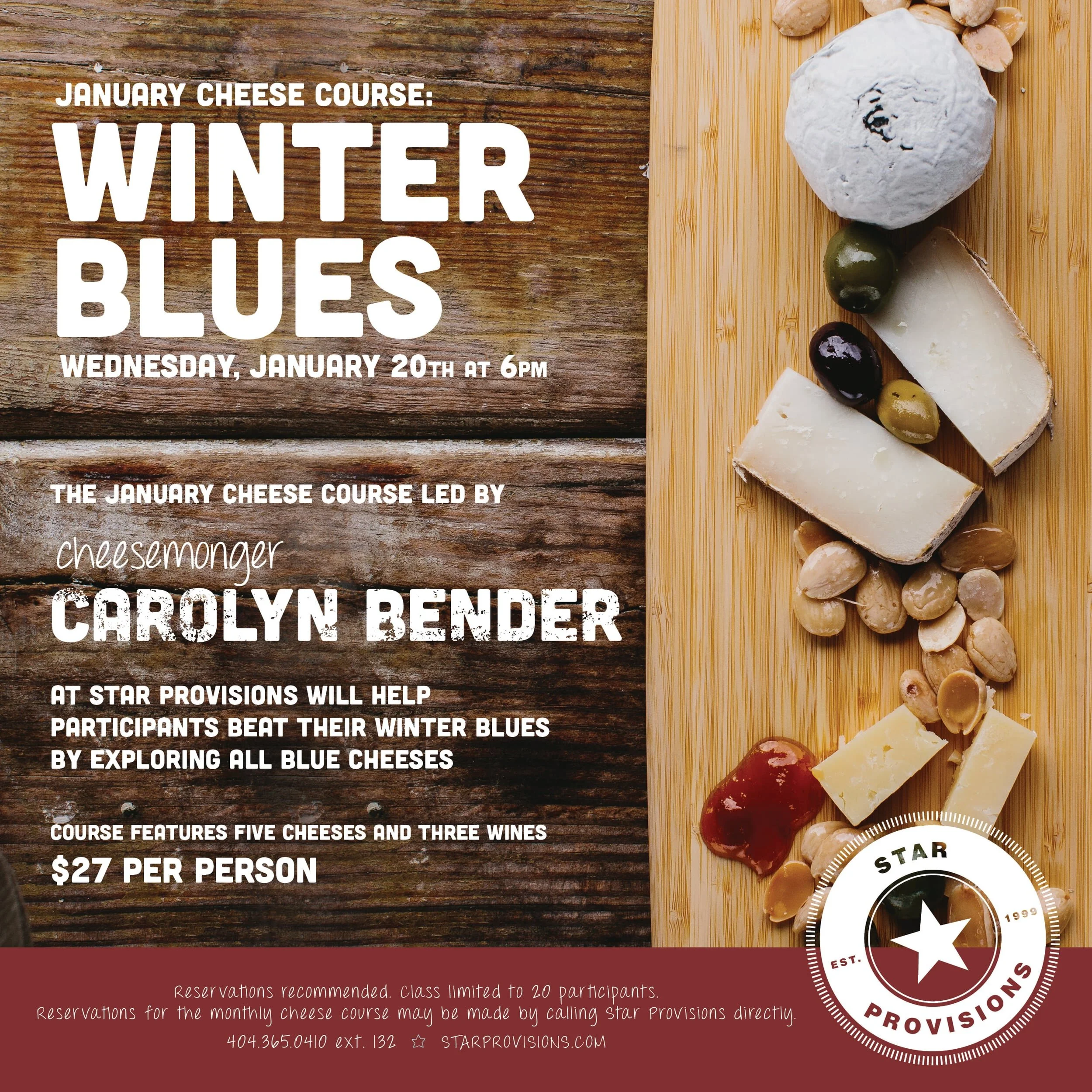 January Cheese Class: Winter Blues