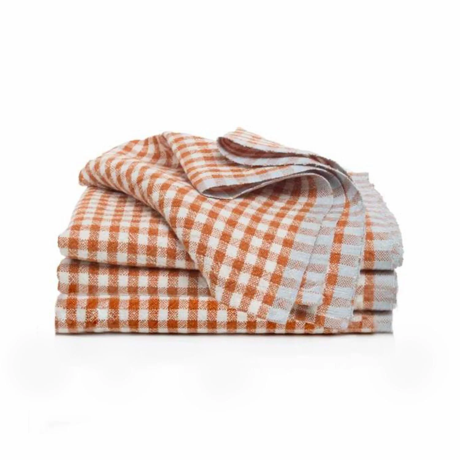 Two - Toned Gingham Napkin - Cognac & Gray