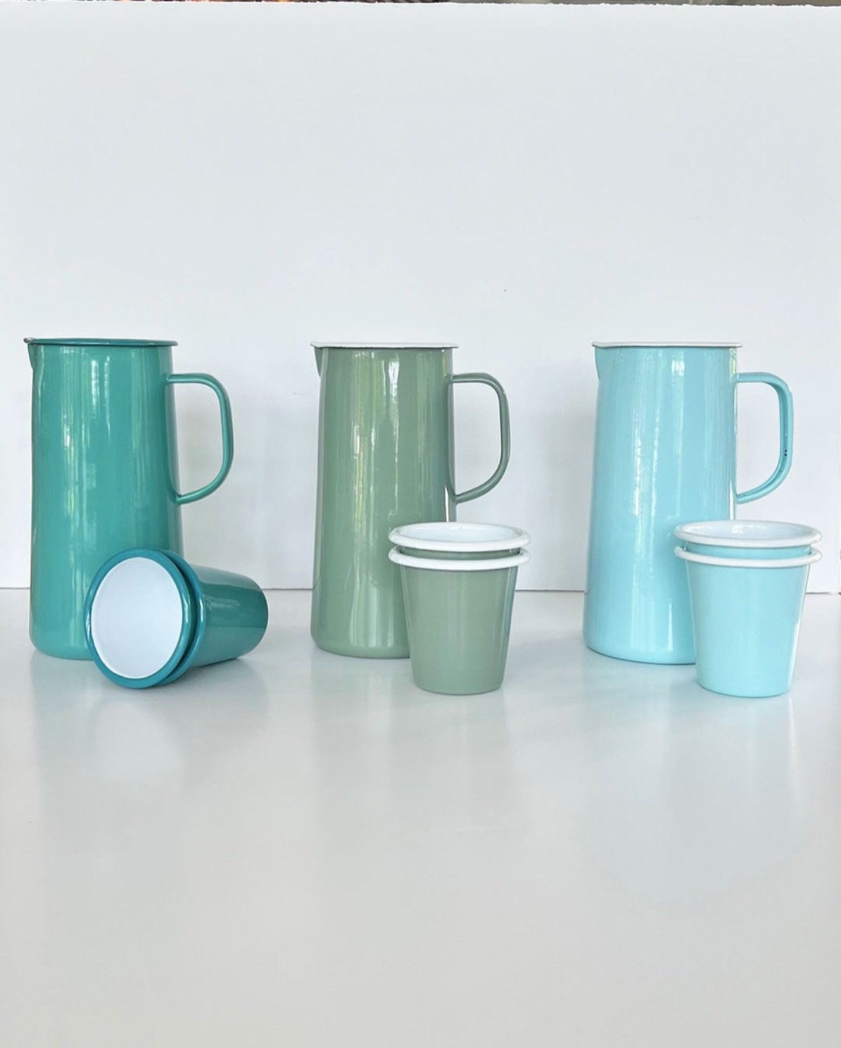 Beautiful shades of blue &amp; green - Pitchers &amp; matching tumblers in the market. 

Star Provisions open with regular hours today!