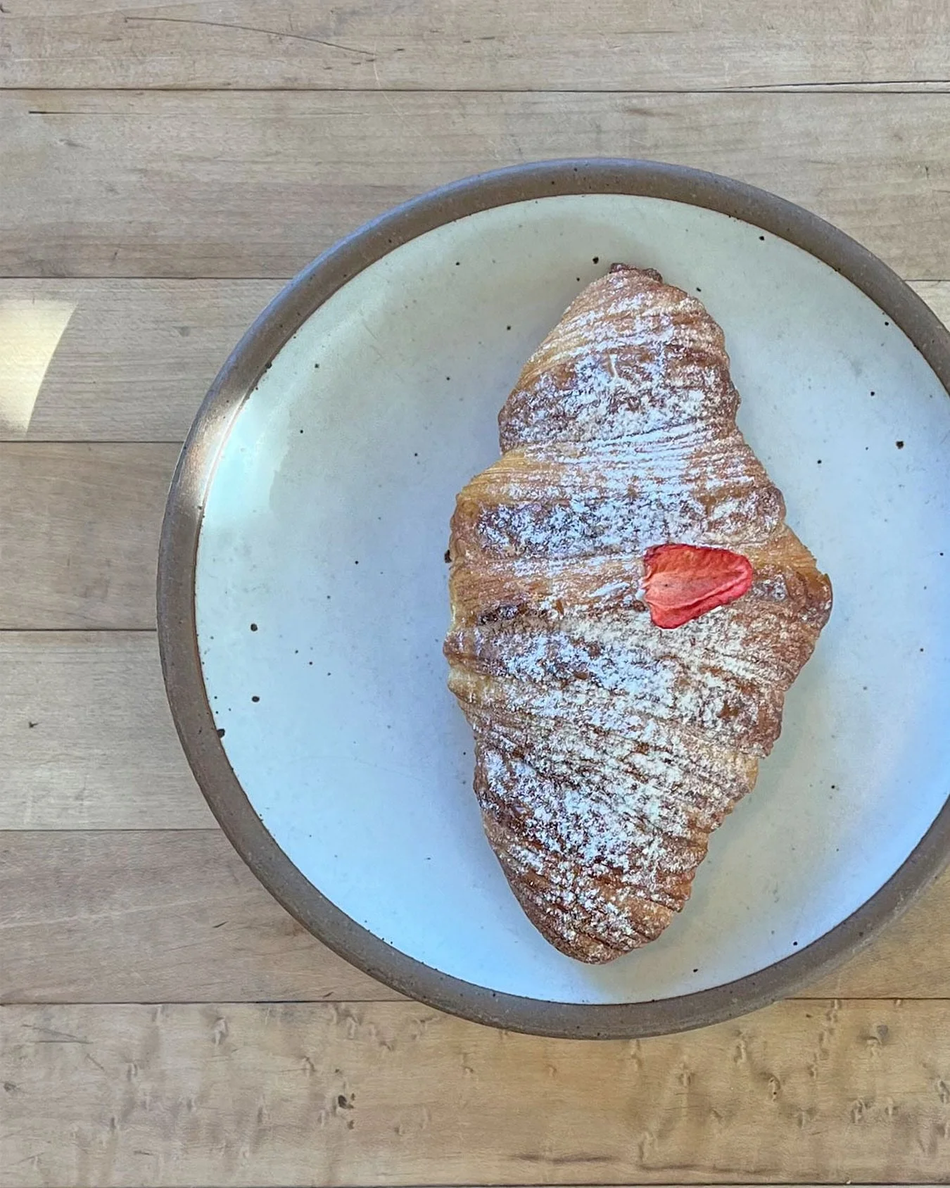 Sunday morning with a strawberry croissant 🍓
