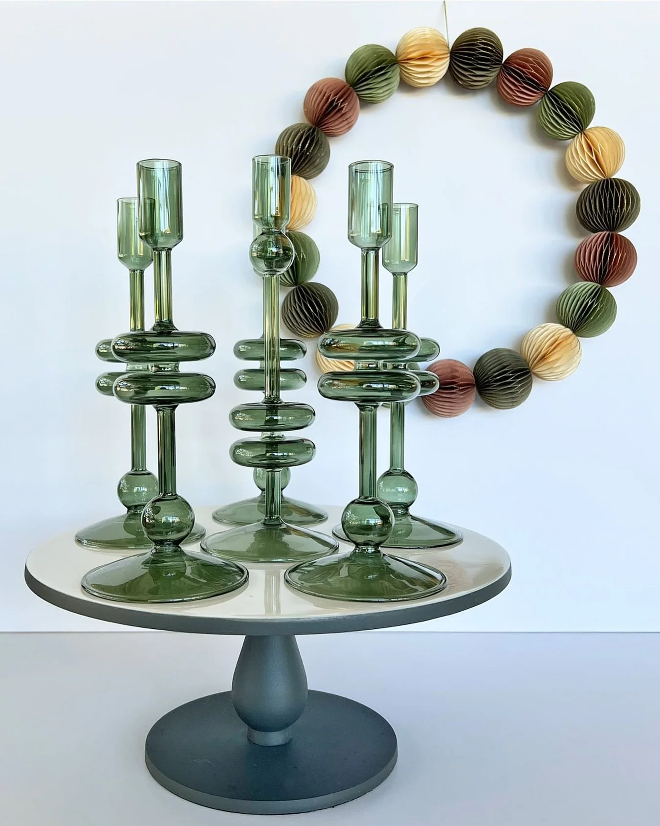 Adding a little holiday glow ✨ 
Elegant glass candlesticks &mdash; perfect for your seasonal table. 
Find them at Star Provisions market!