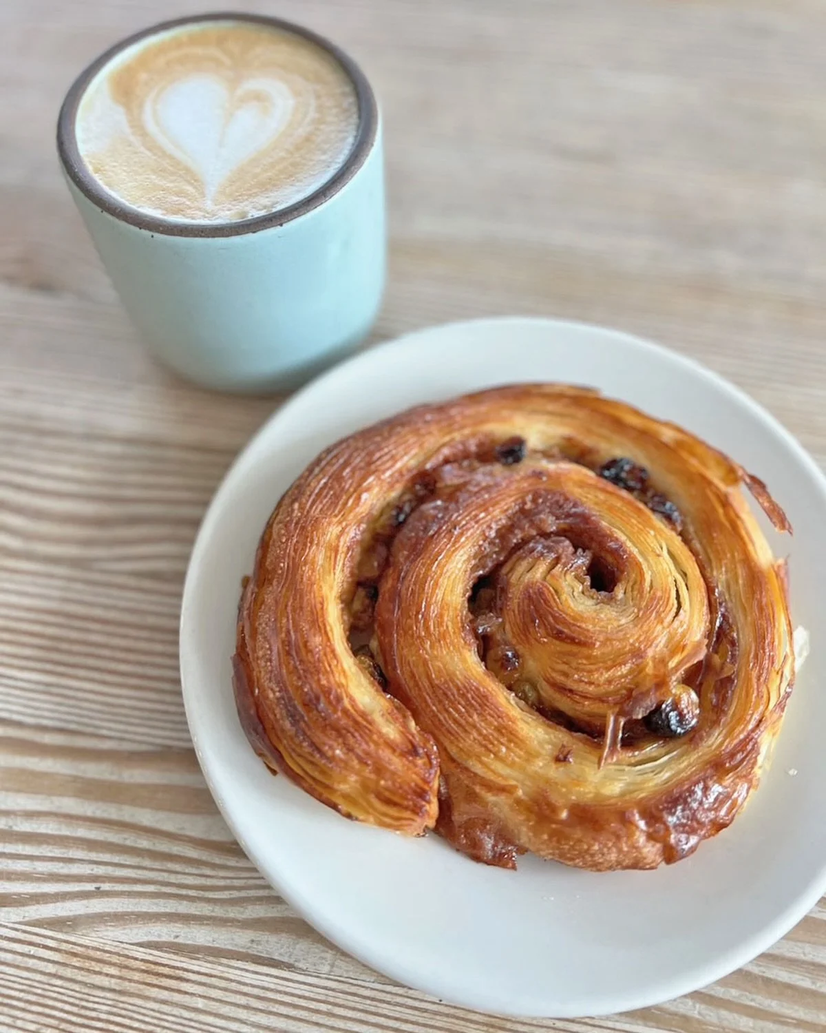 A latte &amp; our escargot pastry are the perfect combo this morning!