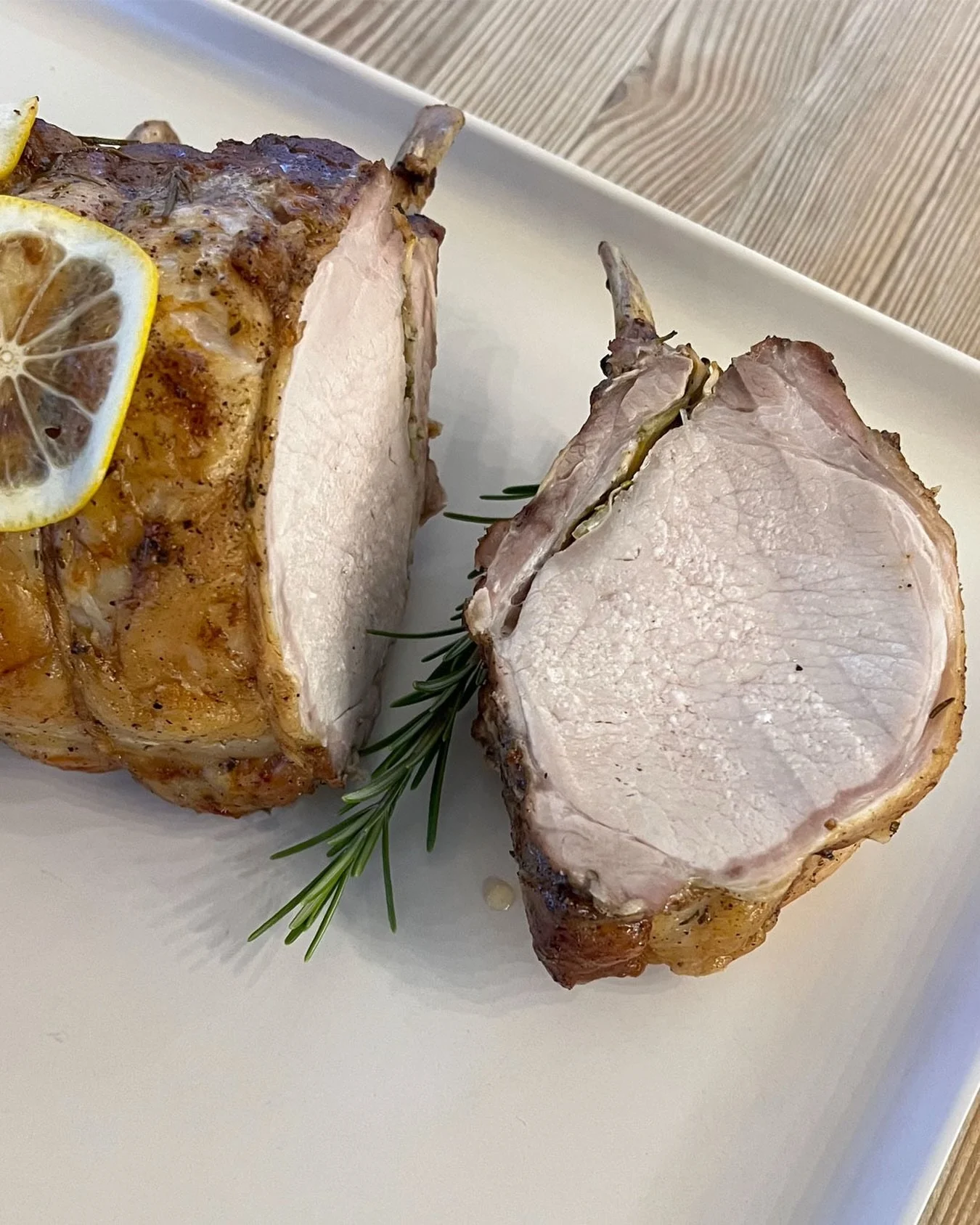 As a part of our holiday menu, a standing rib roast of Duroc pork with lemon, garlic &amp; rosemary - which can be pre ordered either raw or roasted in advance! 
Linked in our stories today
