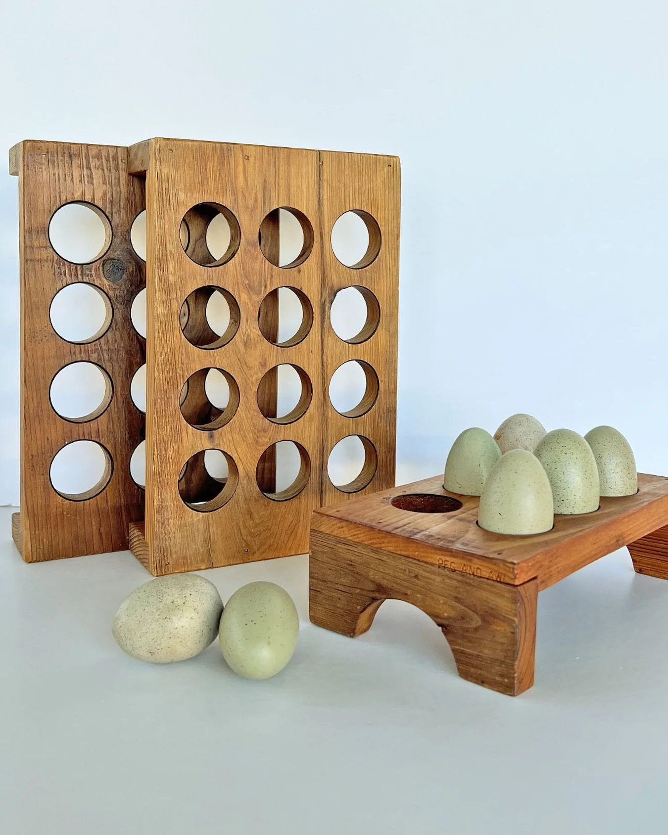 Wooden egg trays, each with it&rsquo;s own vintage charm &amp; character!