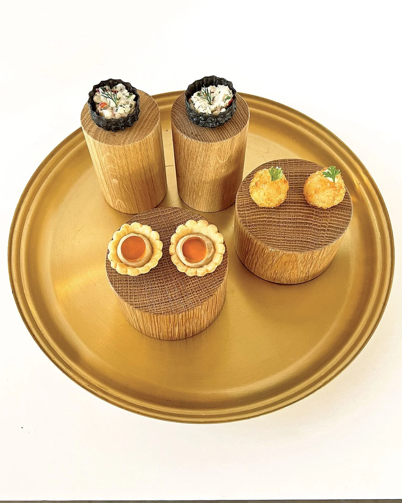 First bites at Bacchanalia:  Lobster Salad, Rice Bonbons and Foie Gras Mousse in a cornmeal tart