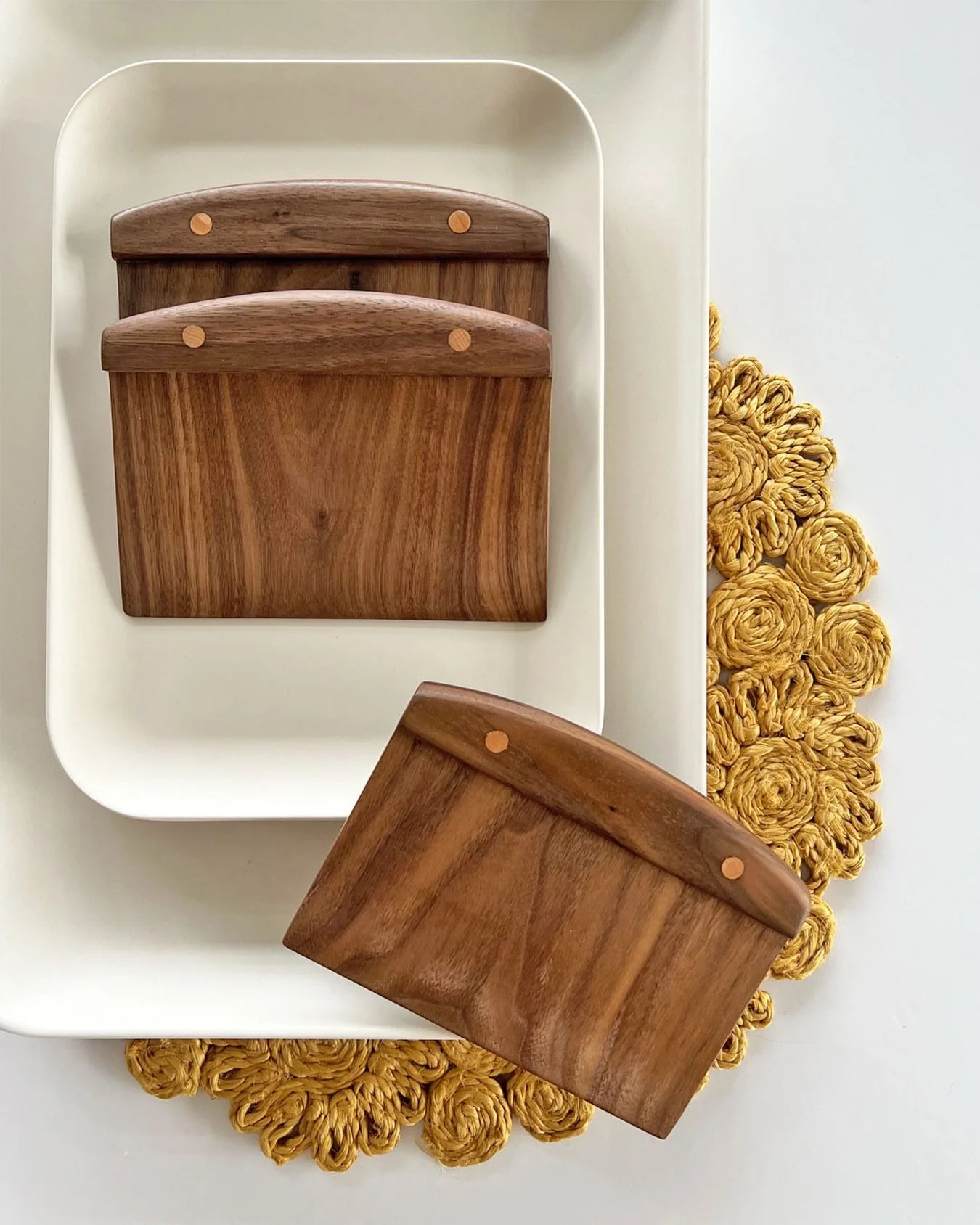 New!.. Wooden dough cutters from @jbrodyandco and spring dish ware from @ekobo_official ☆