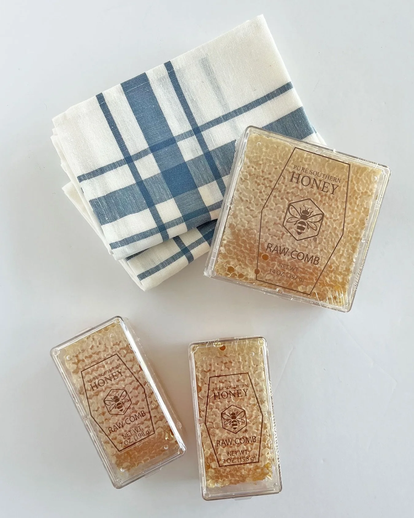 A little something sweet this morning - In addition to a great assortment of honeys, we also have @puresouthernhoney honeycombs in the market!