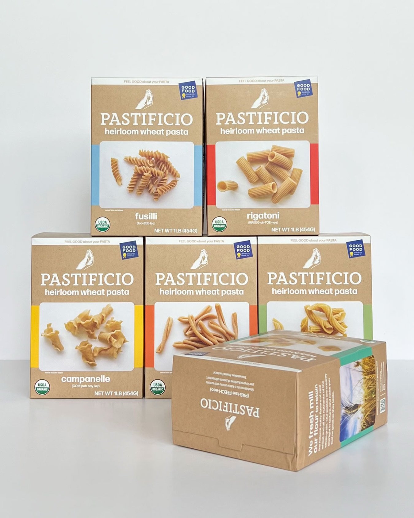 A restock of Pastificio Heirloom Pastas has arrived &mdash; working with primarily organic and ancient wheat varieties, this craft pasta maker delivers a nutty, delicious flavor that we love!