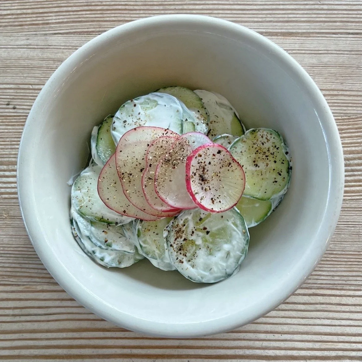 SIDE: Cucumber, Radish, Sour Cream
