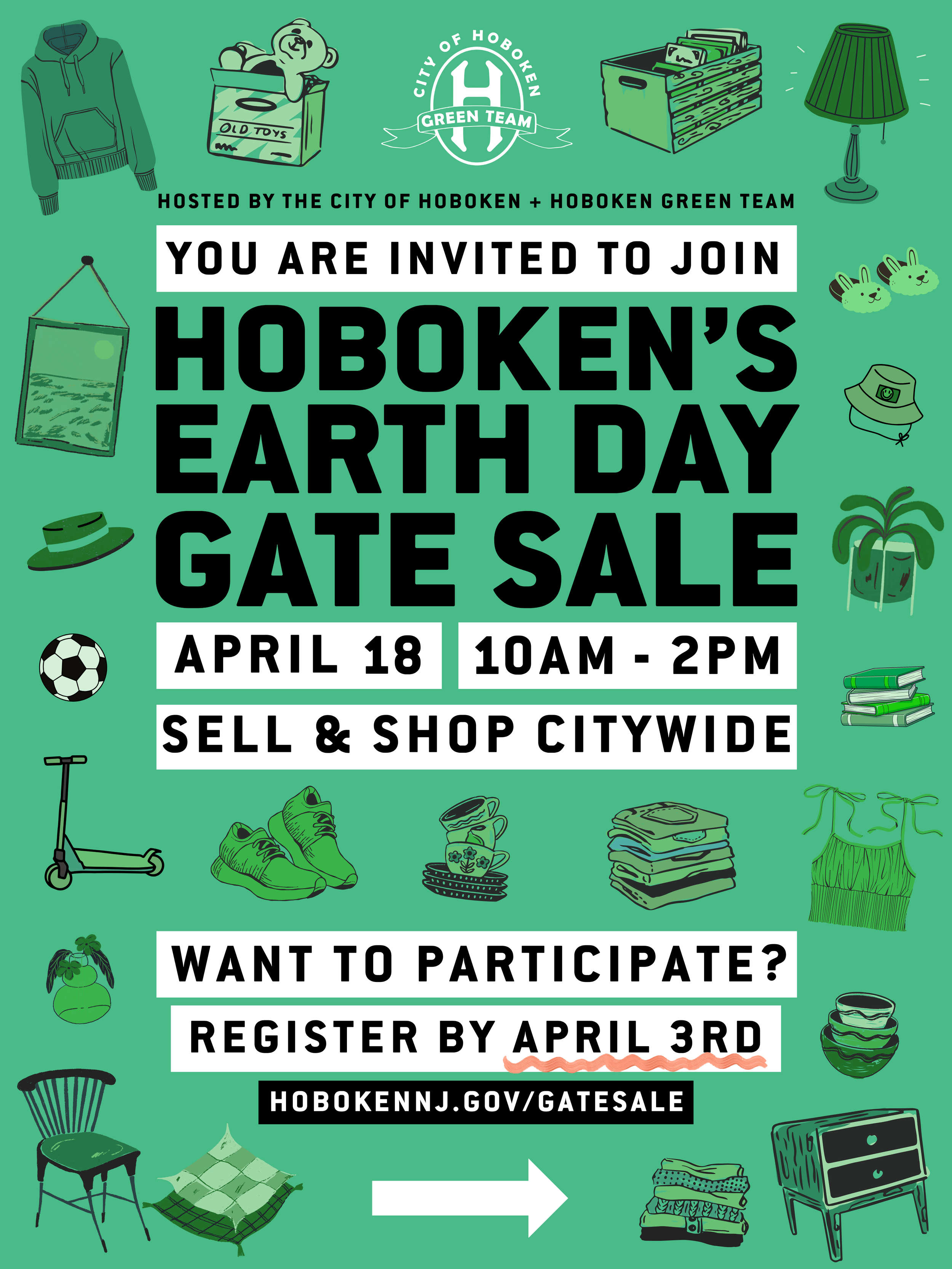 Gate Sale poster for the City of Hoboken