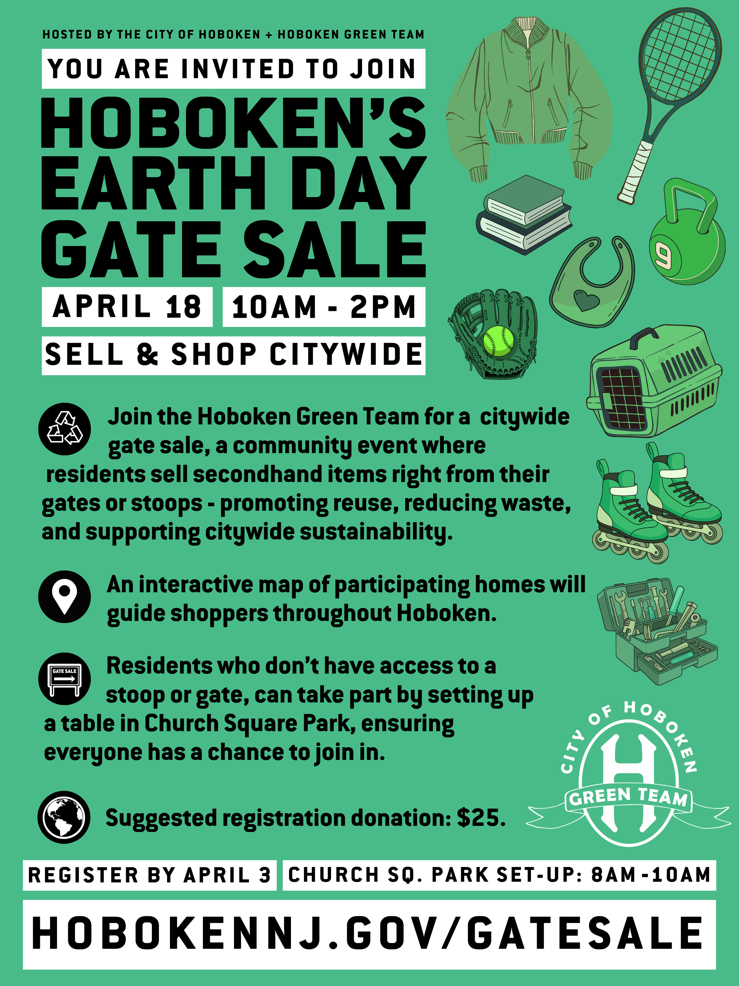Gate Sale poster for the City of Hoboken