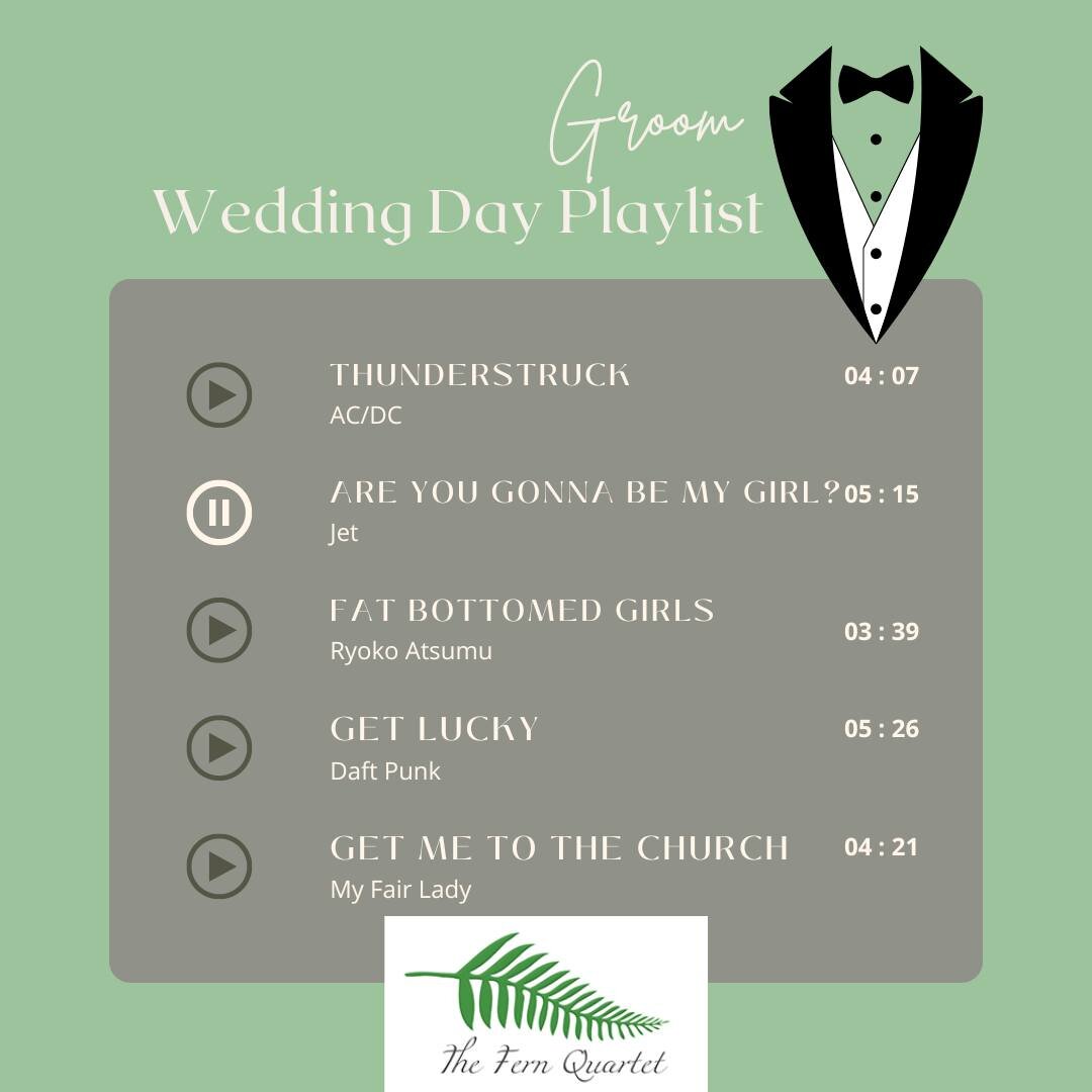 Tuesday Tunes!
We are compiling some fun Playlist ideas for the various members of the wedding party. Today, it is the Groom's turn. While you are ironing your shirt, spritzing your aftershave, curling your moustache....have a listen to these ideas..