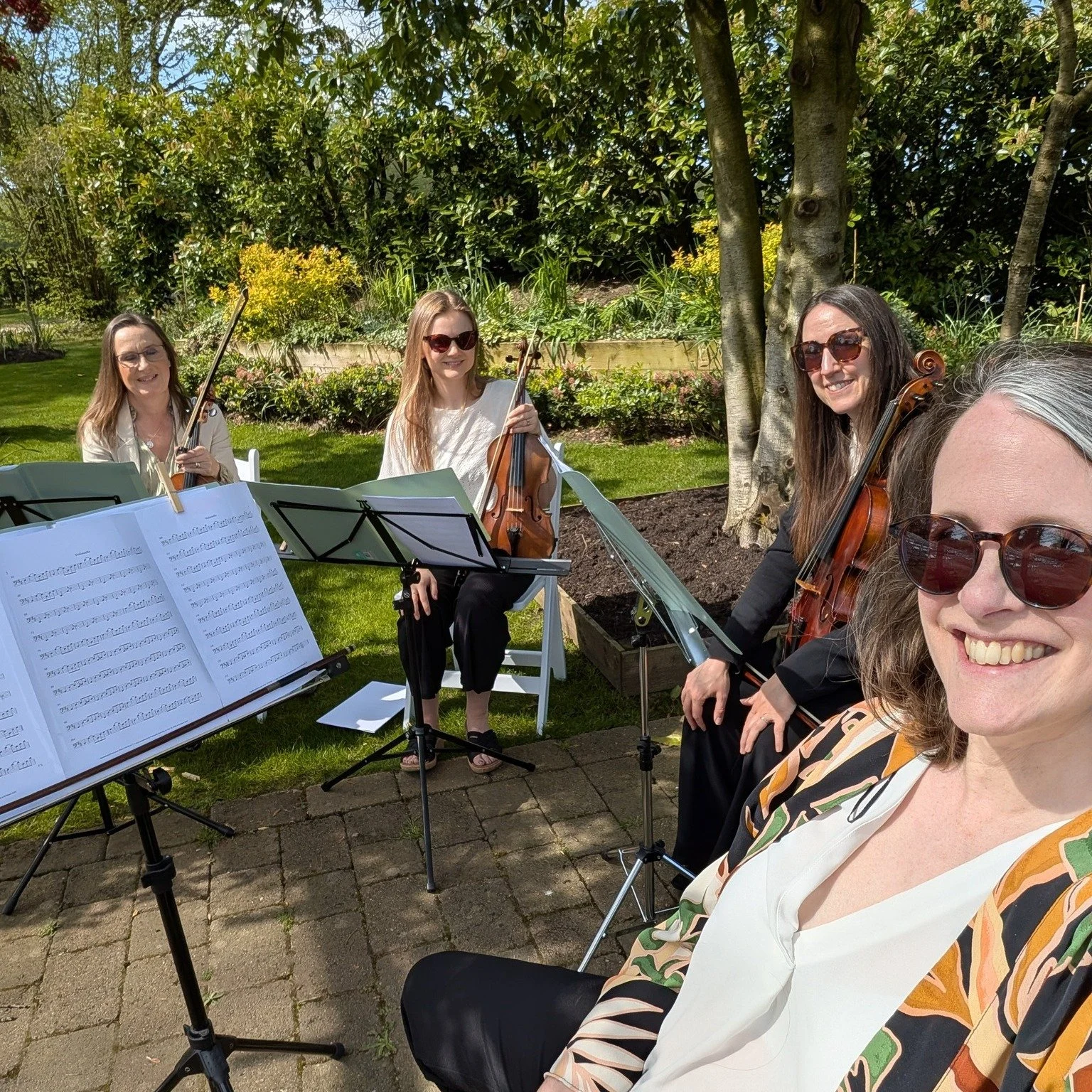 The Fern Quartet at Sandburn Hall today for Mike &amp; Tilly&rsquo;s beautiful wedding 💍

This one felt extra special for us &mdash; it&rsquo;s the first wedding this season with our core members (Alison, Alex, Natalie and Fionnuala) all playing tog