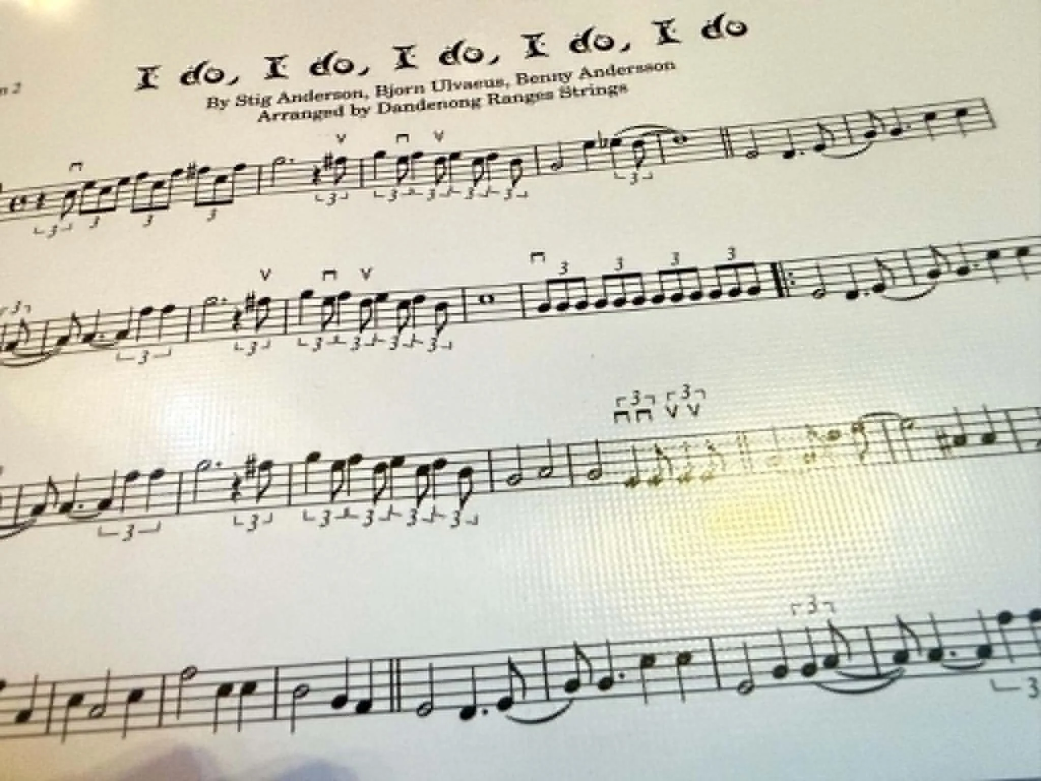 Sheet music showing "I do i do I do" by Abba