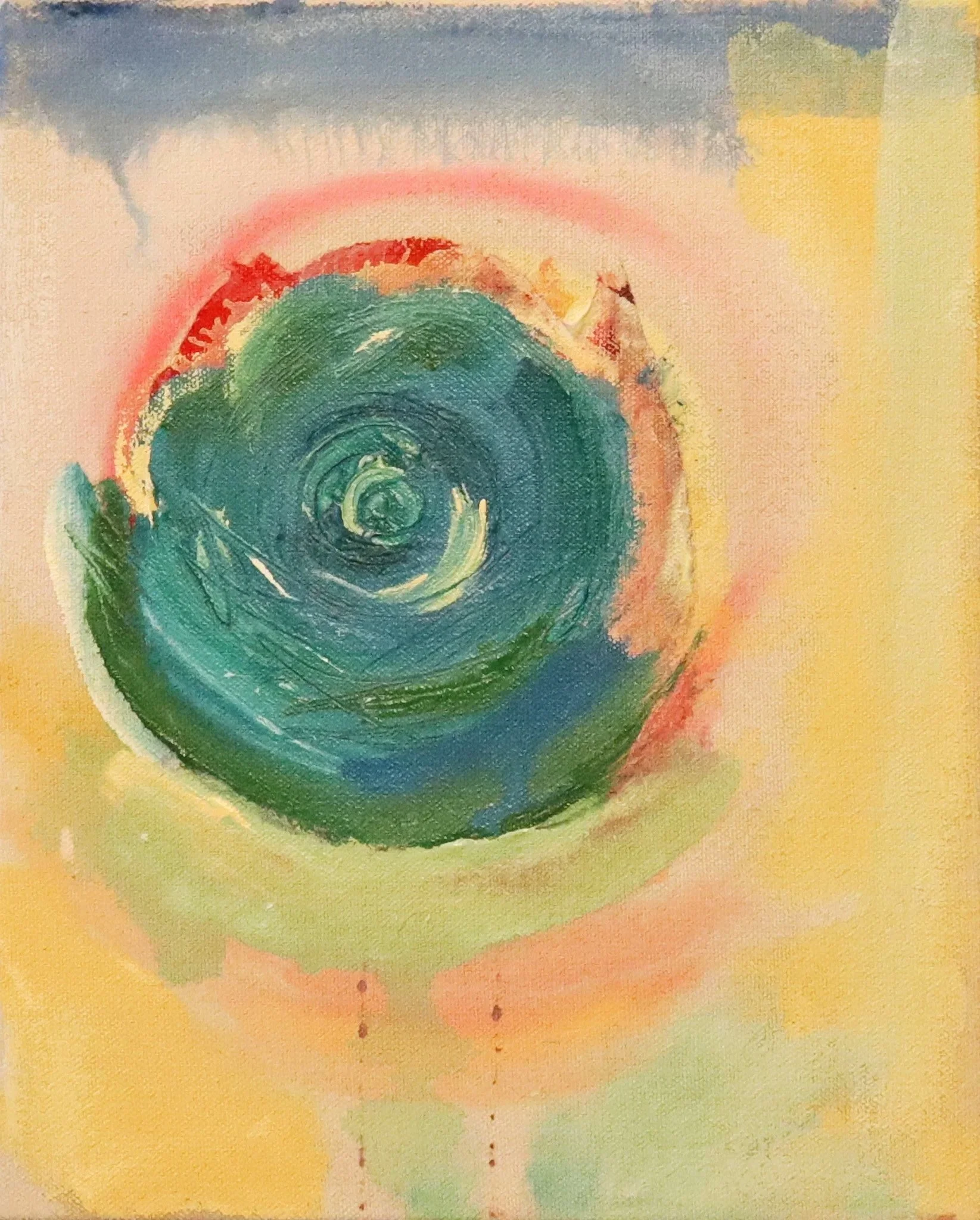 Rose Sketch n.2, 2026 / Acrylic and Chalk on Canvas / 10” x 8” (25 x 20 cm)