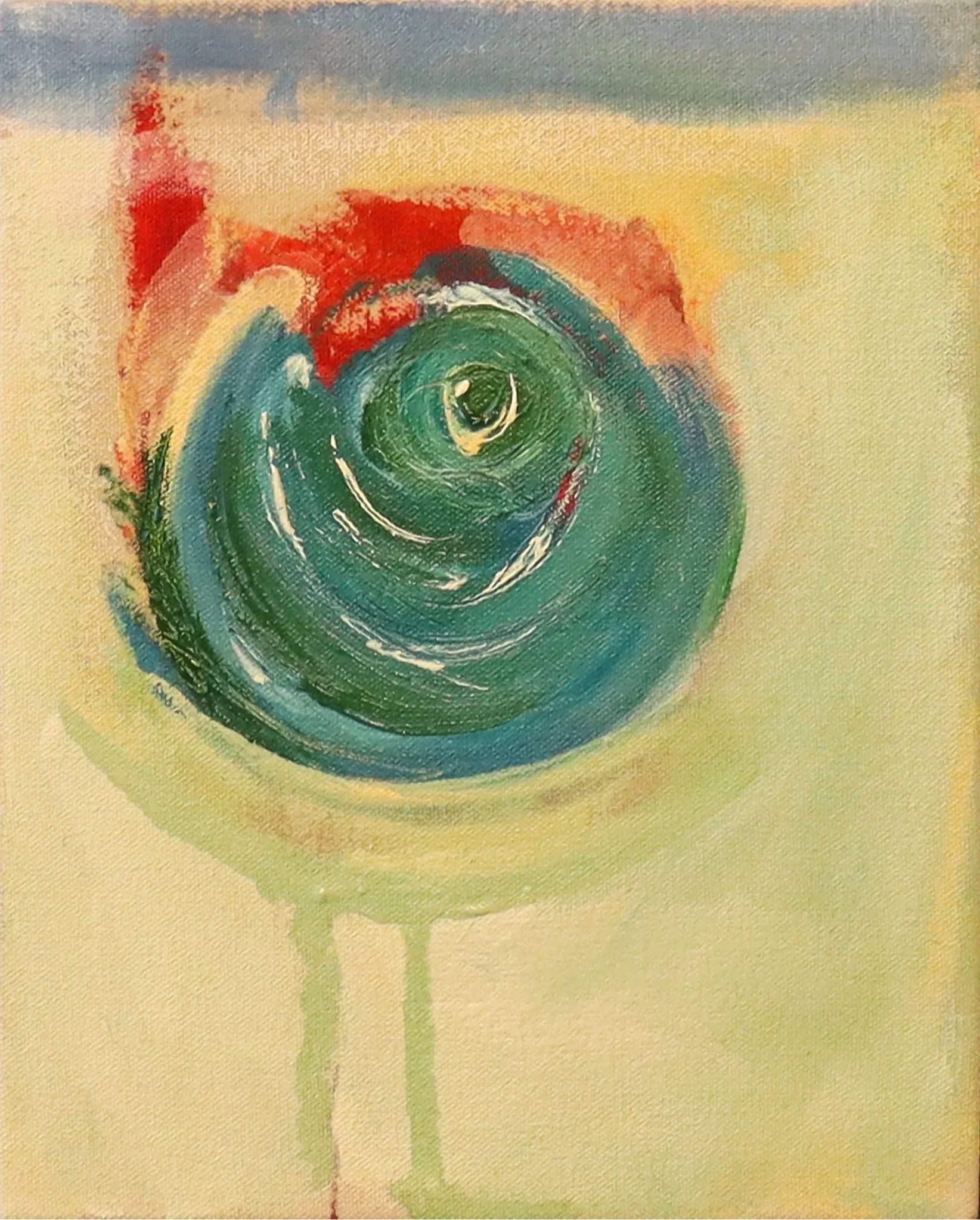 Rose Sketch n.1, 2026 / Acrylic and Chalk on Canvas / 10” x 8” (25 x 20 cm)