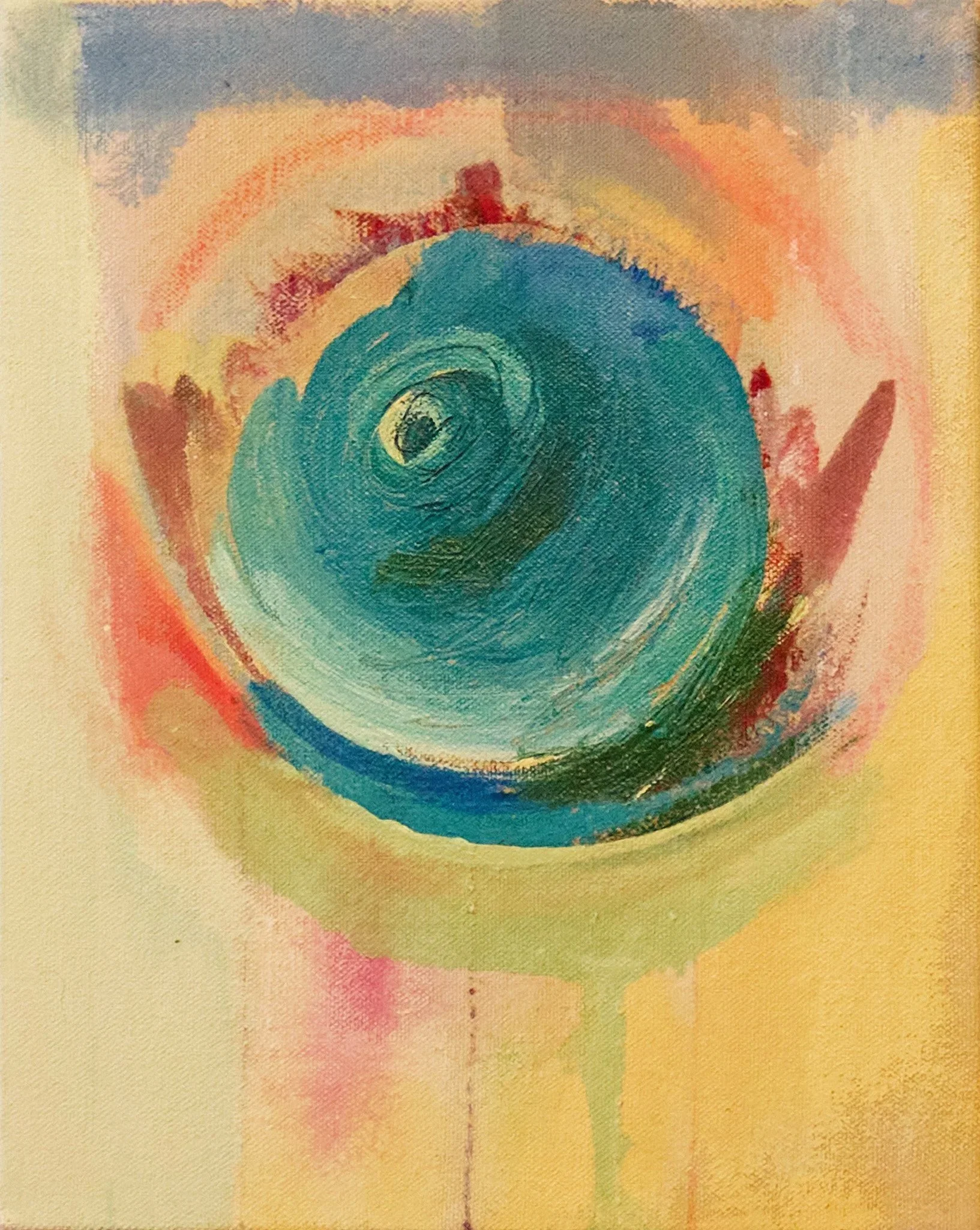 Rose Sketch n.3, 2026 / Acrylic and Chalk on Canvas / 10” x 8” (25 x 20 cm)