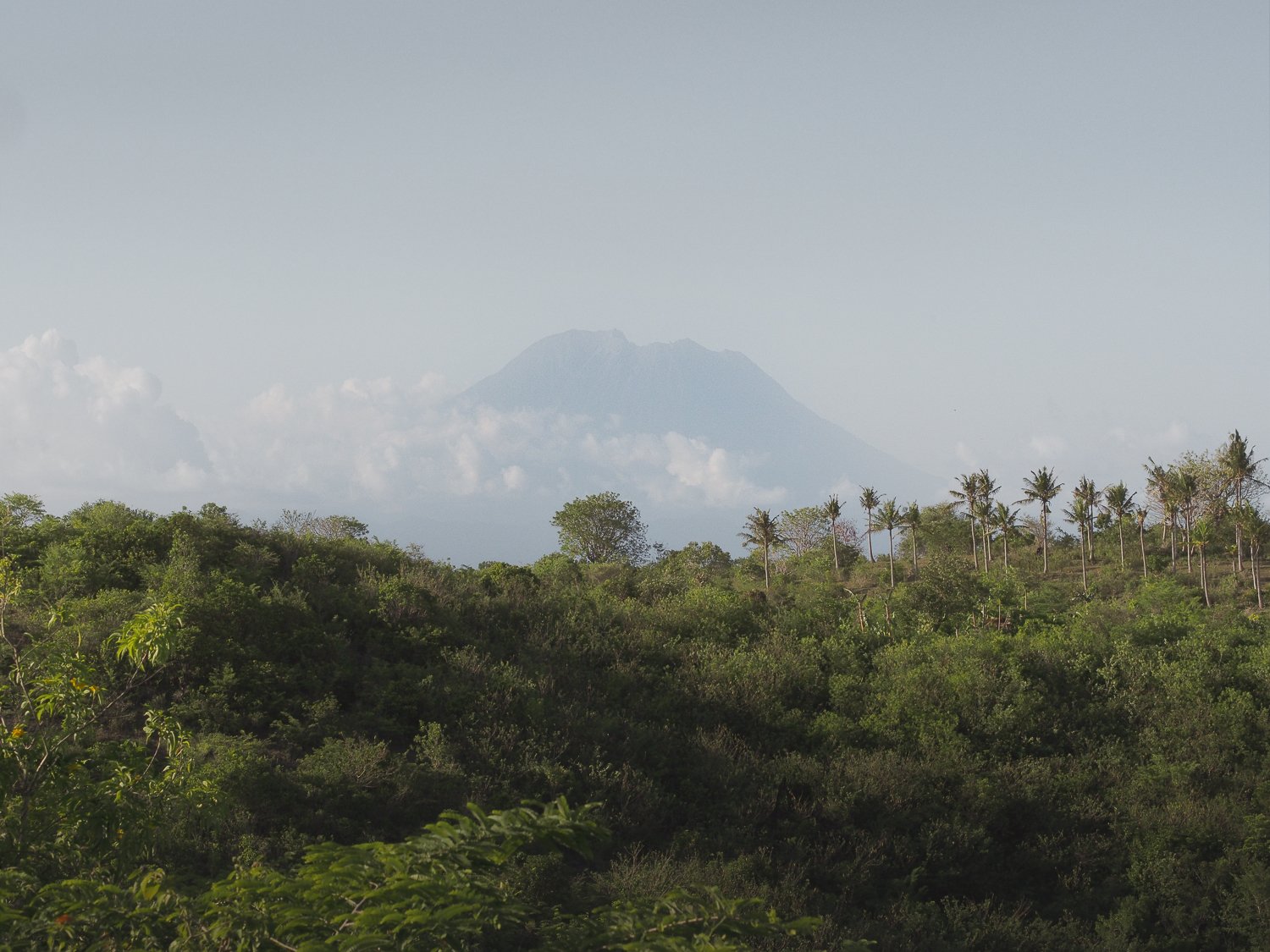 A scenic view of Mount Agung in Bali.