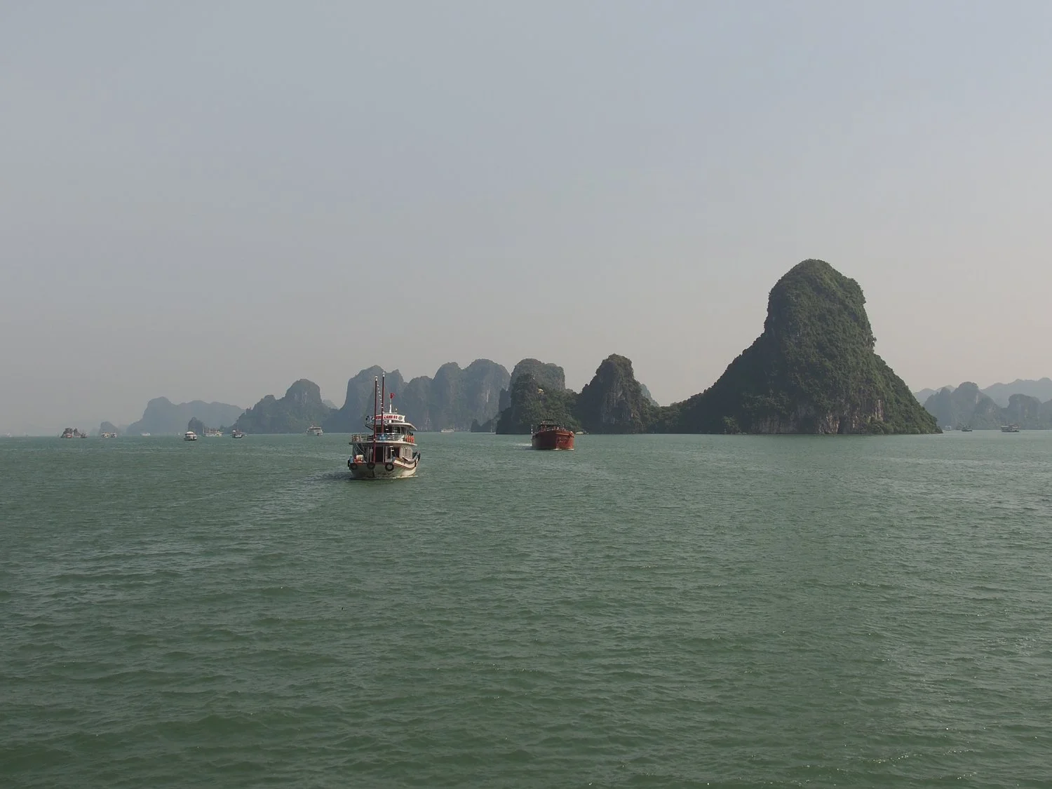 Unique rock formations at Ha Long Bay in Vietnam.