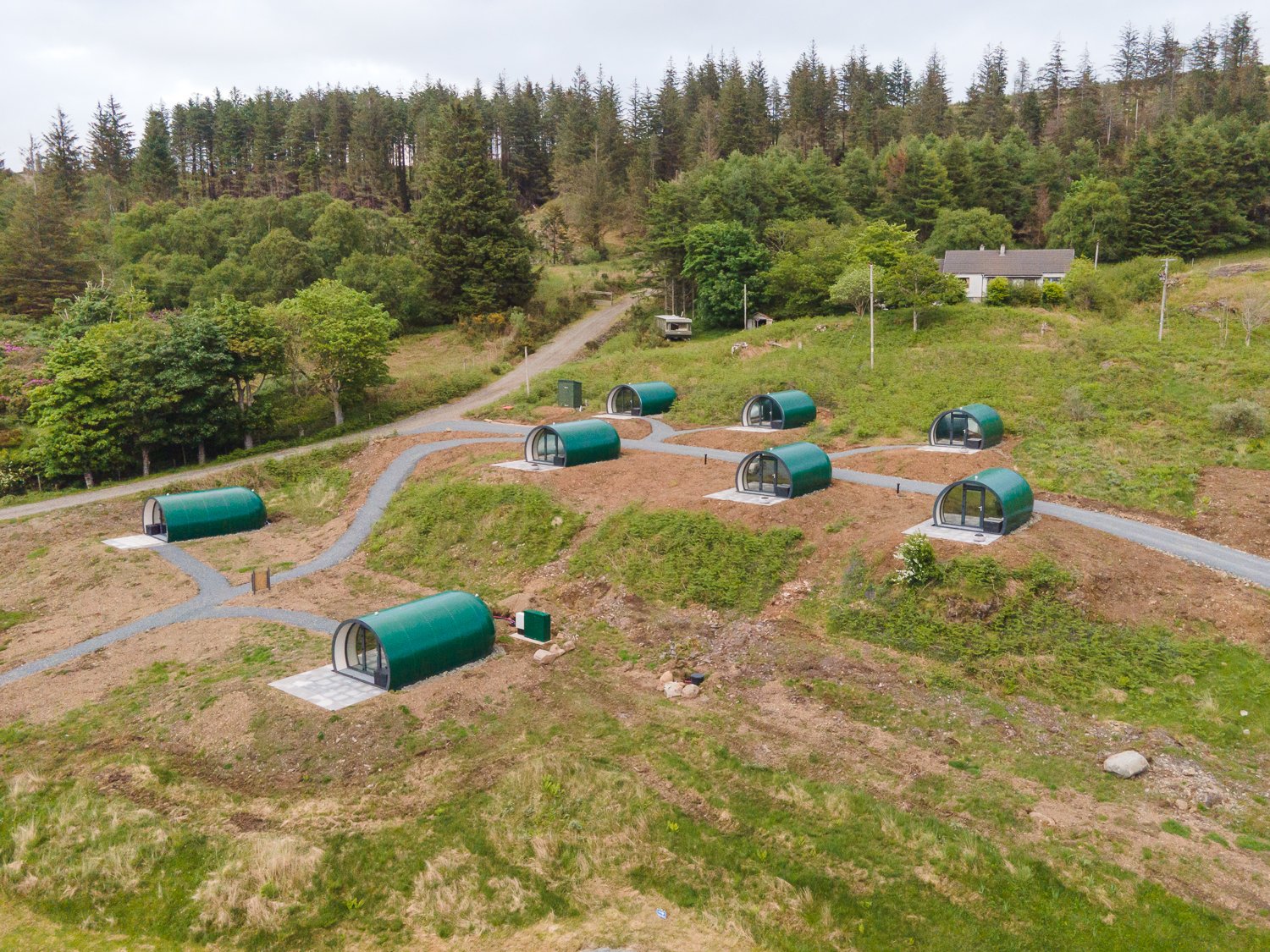 Port nan gael pods from the air.jpg
