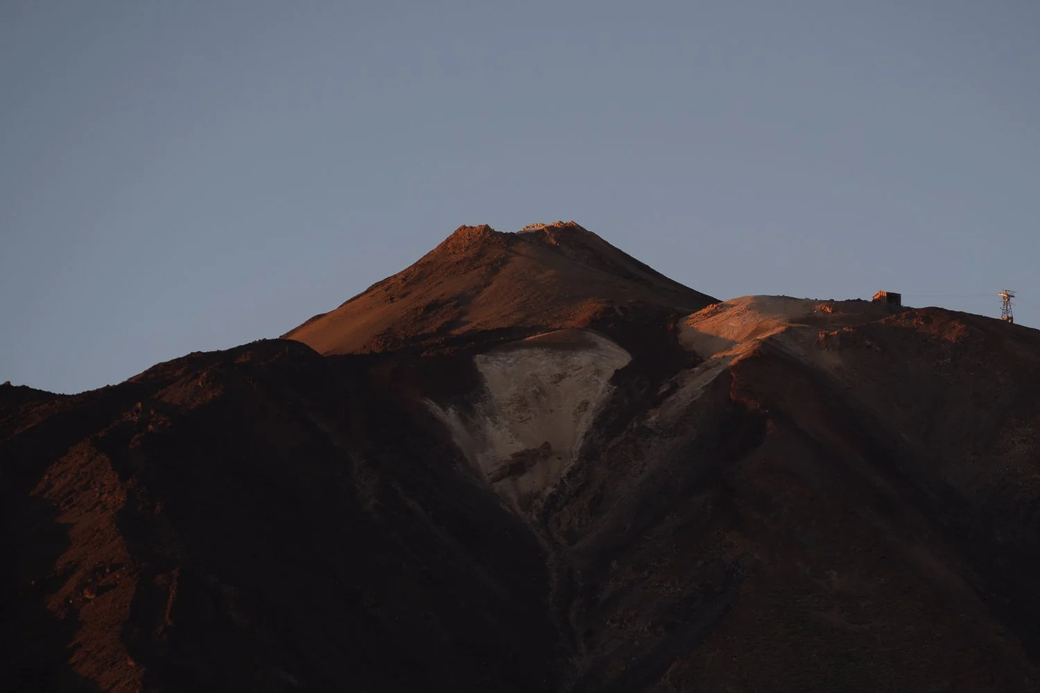 A close up of Mount Teide at sunset.