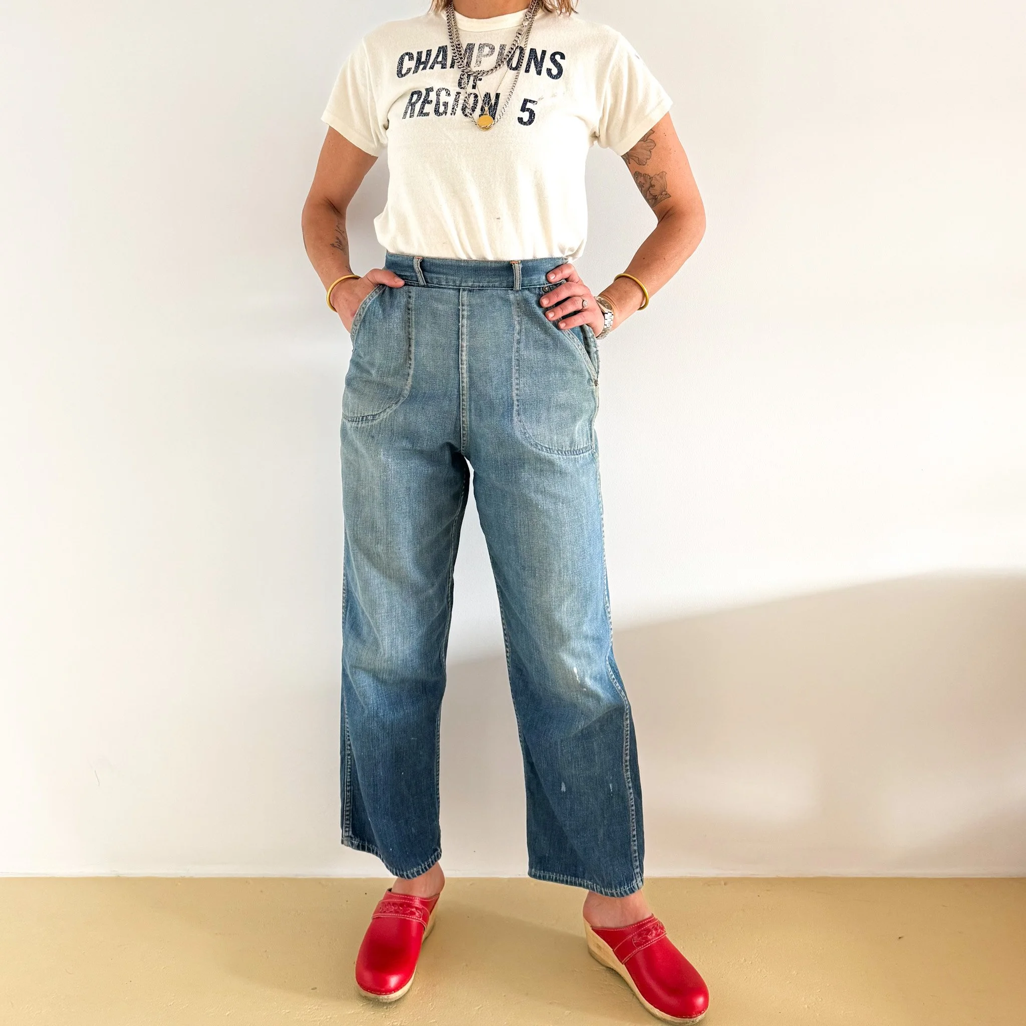 1940s Con-Ro Side-Zip Jeans