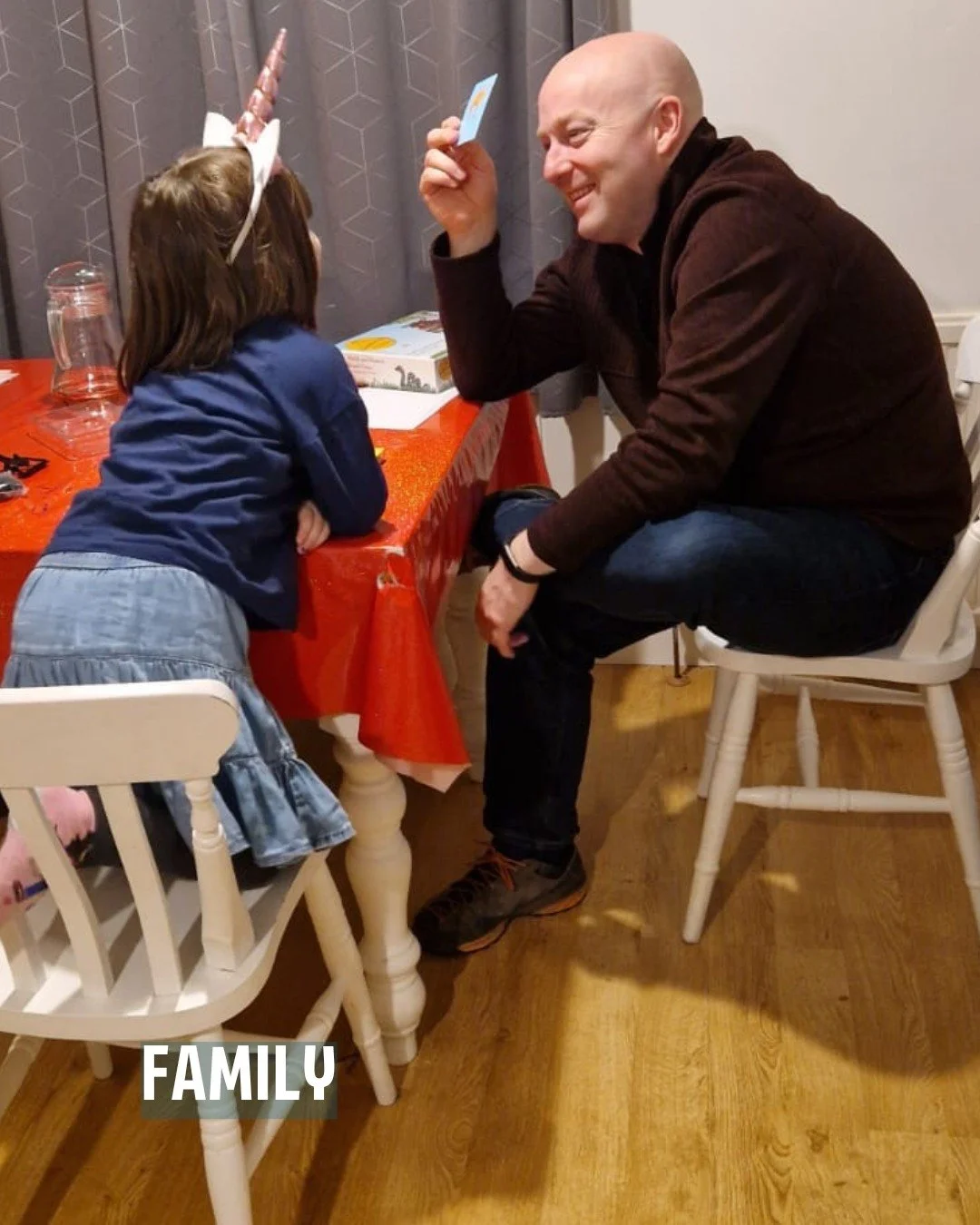 Day two is family. 

Whatever your own beliefs, there is no doubt that Christmas is about family.  There's nothing more important, and I think the unicorn headband says it all - it's not just a season of stillness but also silliness!  I did draw the 