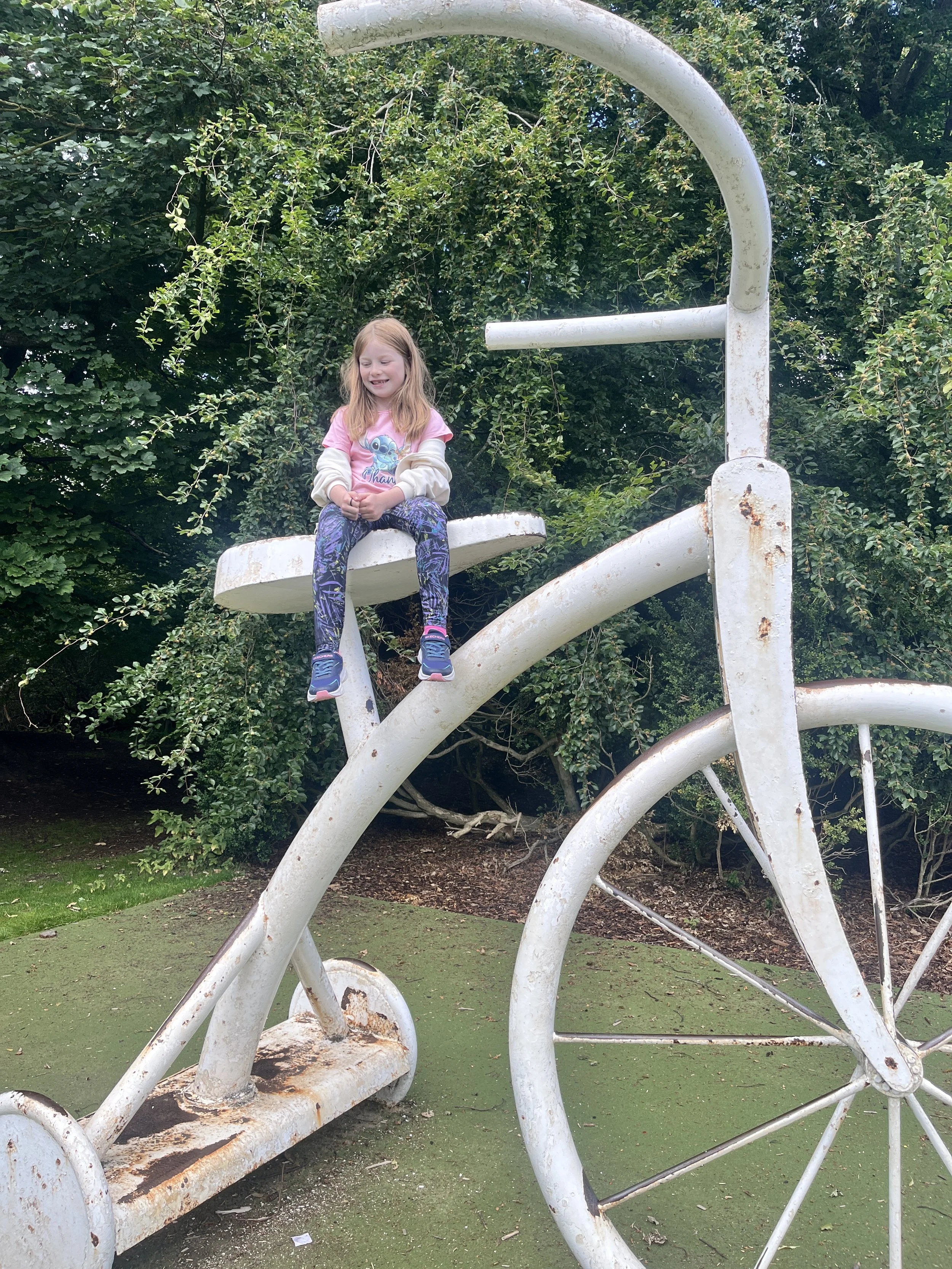 On the big bike at Vogrie Park in the summer holidays