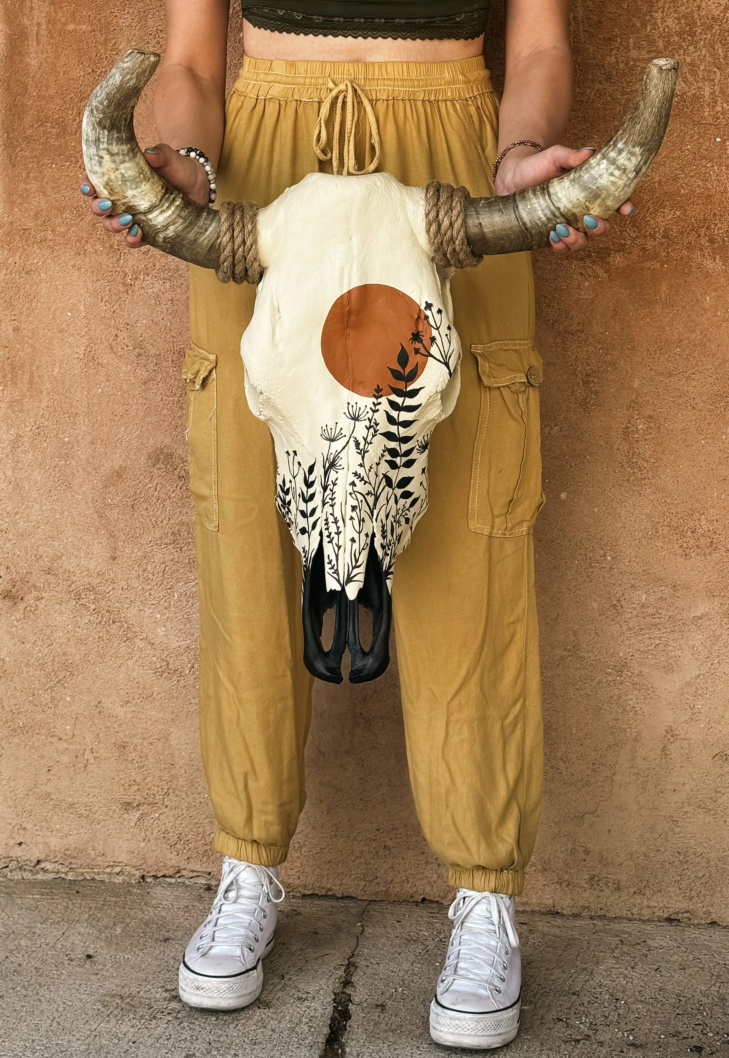 “Sunset Fields” - Hand Painted Cow Skull