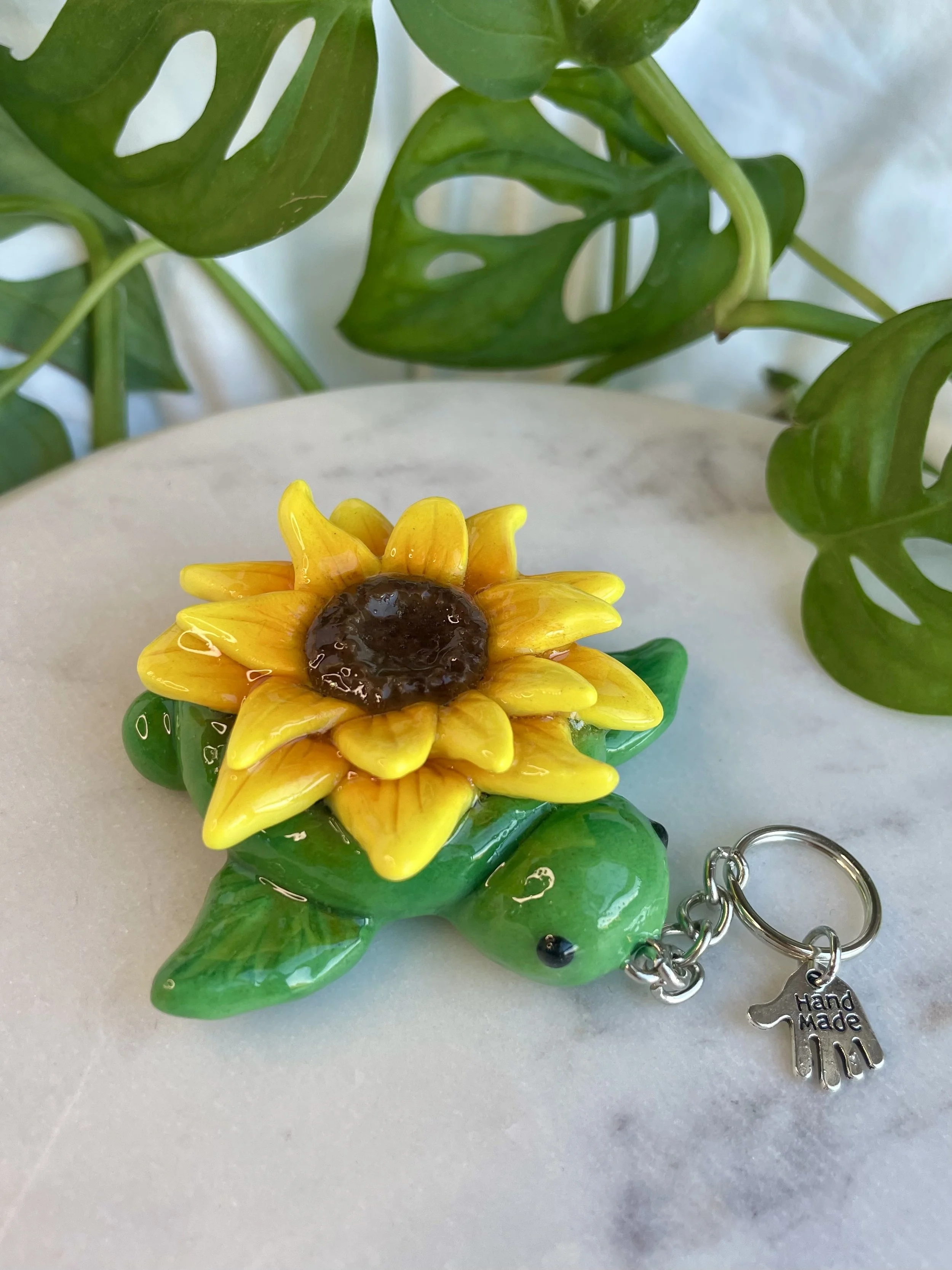 Sunflower Turtle - Keychain