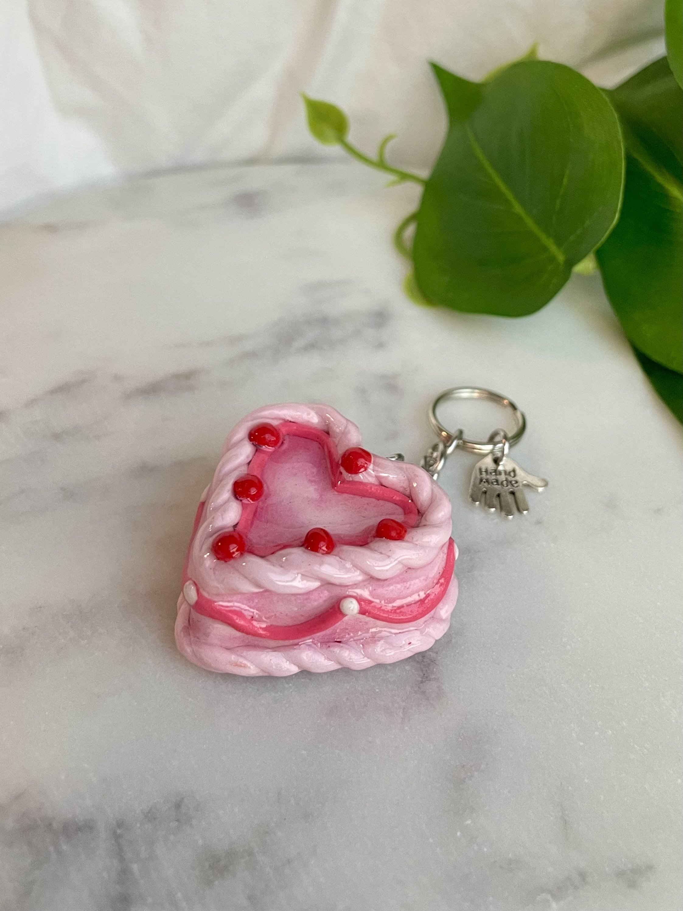 Mini Heart Cake - Keychain