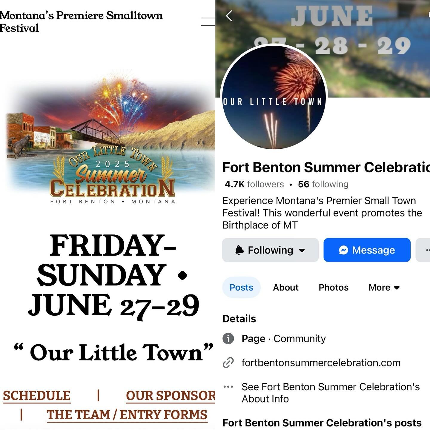~Wonder Wednesday~

Wondering where you can find info about Summer Celebration 2025??

#checkout the Fort Benton Summer Celebration Facebook page or visit the webpage @ fortbentonsummercelebration.com

The fun begins Friday! 

Don&rsquo;t forget abou