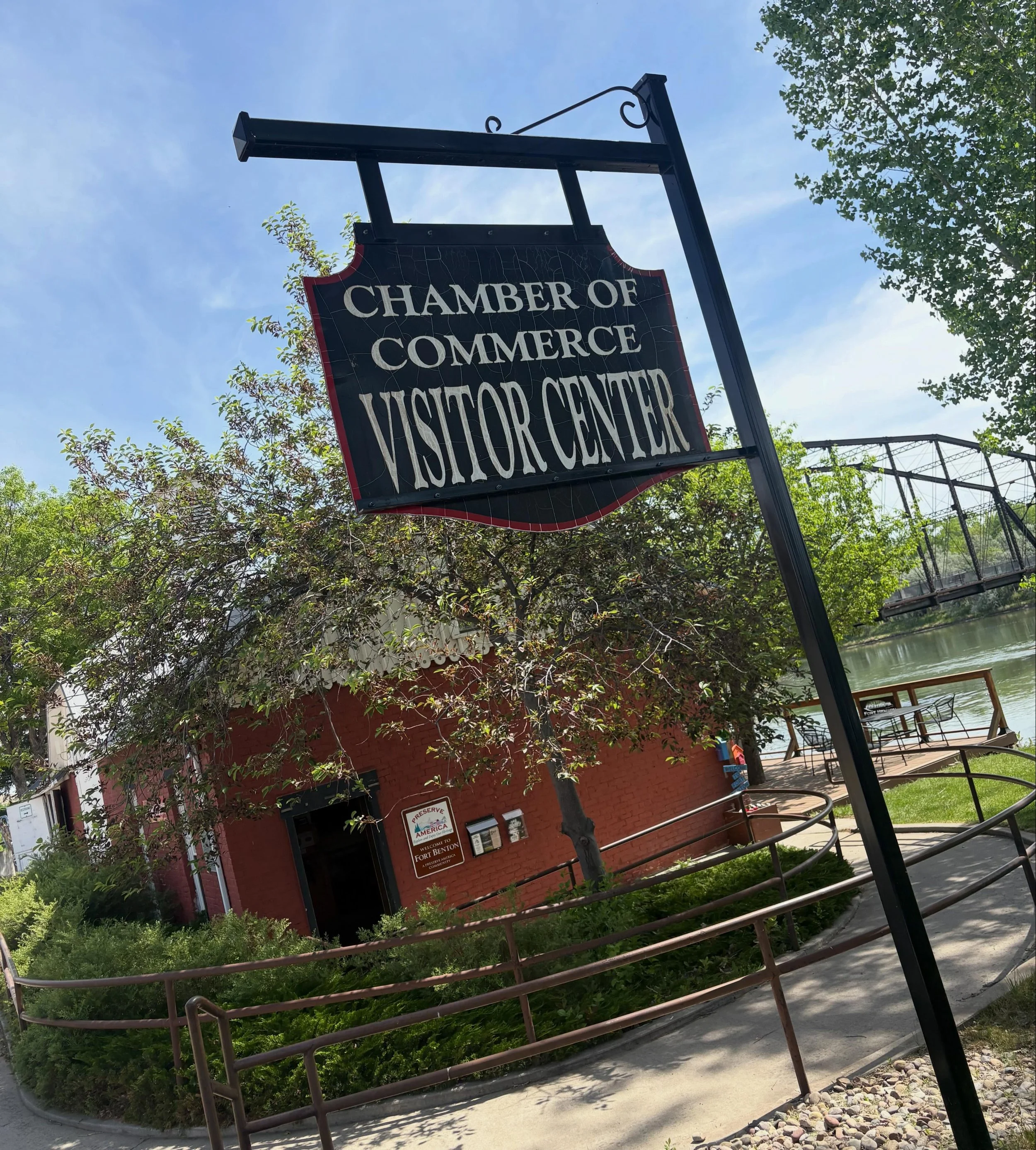 ~Trivia Tuesday~

&bull;The Fort Benton visitor center is open 7 days a week.
&bull;Hours are 10 a.m. - 4 p.m. daily.
&bull;A shaded deck provides a delightful view and a place to rest.
&bull;Free local and regional information available.

Stop by an
