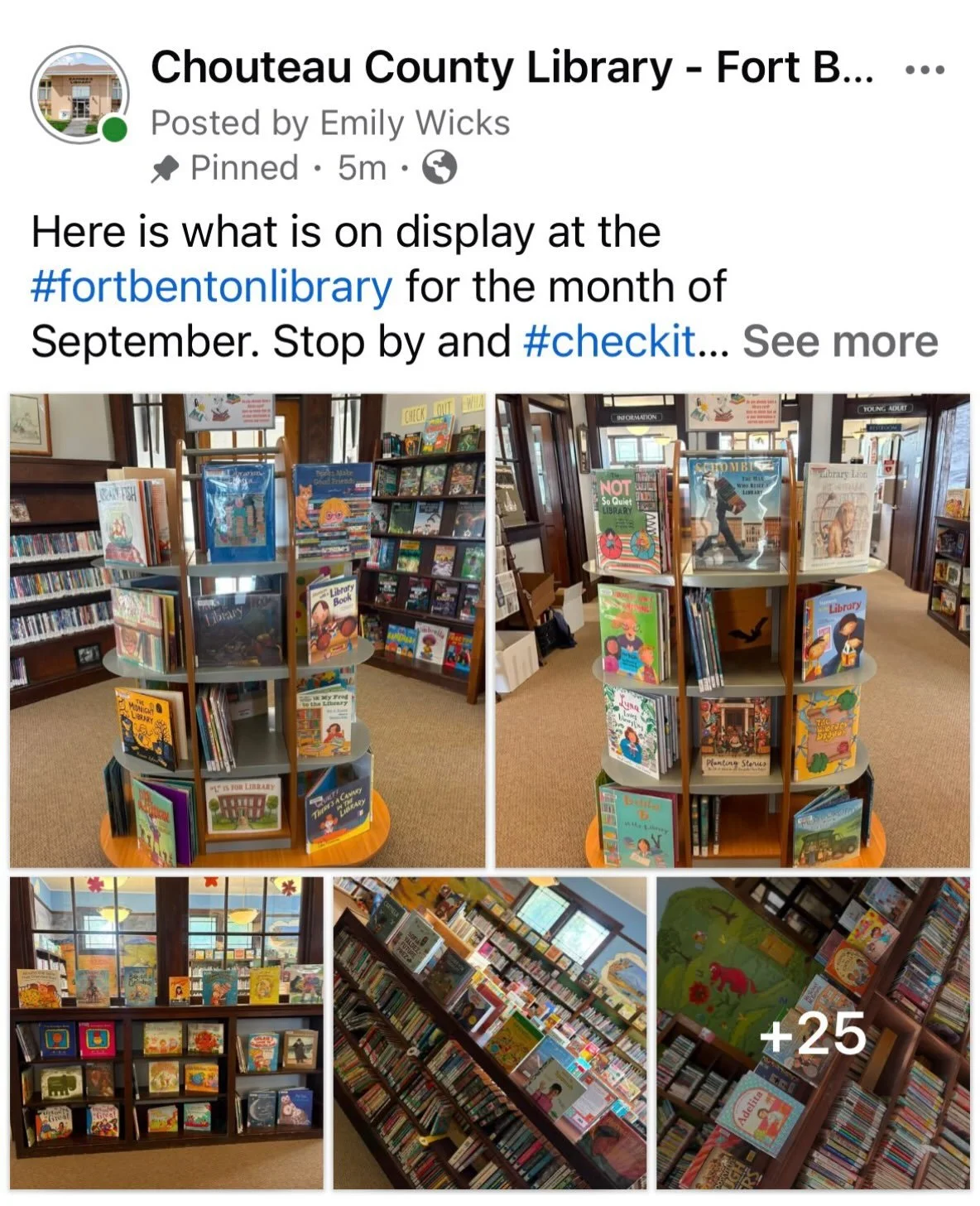 ~Wonder Wednesday~

Do you wonder what is on display at the #fortbentonlibrary for the month of September? #checkitout soon! 

For pictures and upcoming events, visit our Facebook page or visit the Chouteau County Library webpage for upcoming events 