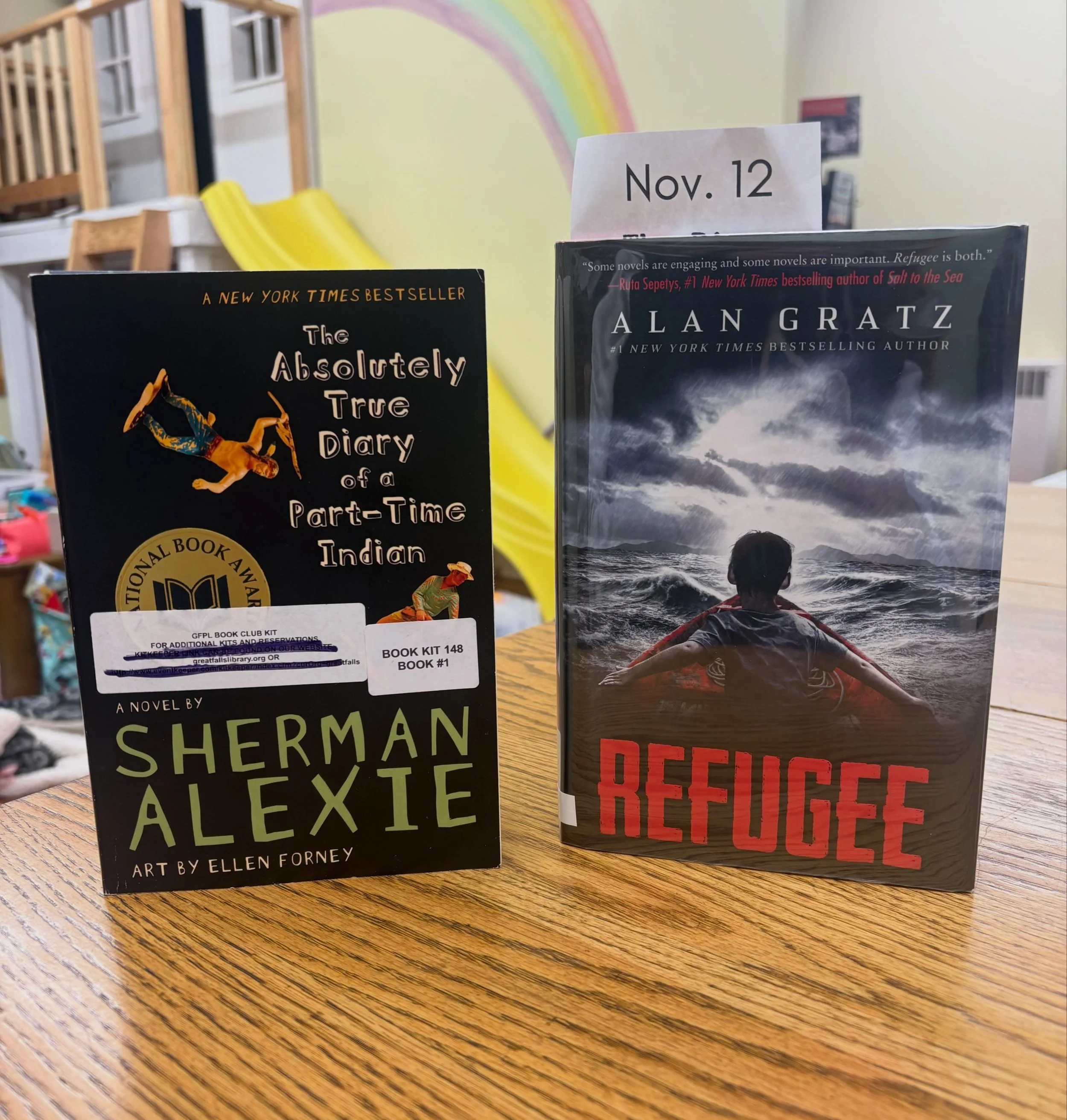 ~Wonder Wednesday~

Do you wonder what the Conversation Starter Book Club is discussing?

Tonight&rsquo;s conversation was about this Sherman Alexie selection. On November 12th, we will be discussing &ldquo;Refugee&rdquo; by Alan Gratz. 

Pick up a c