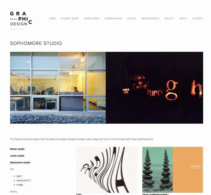 Promoting student work in the KCAI Graphic Design department