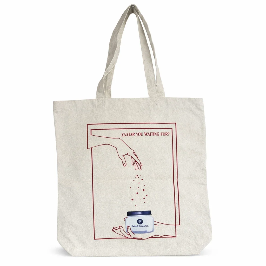Lebanese Canvas Tote Bag, Za'atar You Waiting For? Beirut Spice Co.