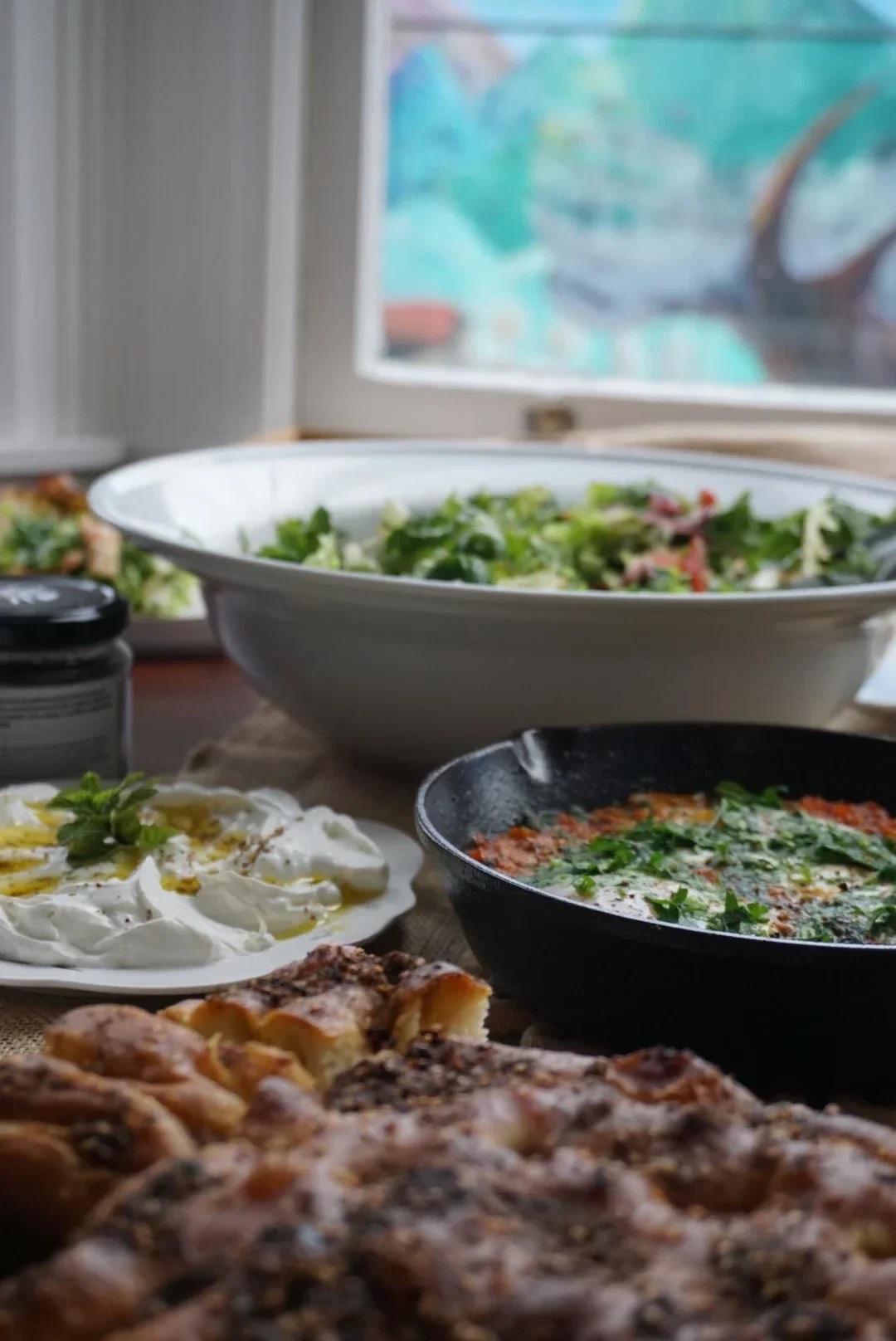 Traditional Lebanese food from farm to table with spicy zaatar