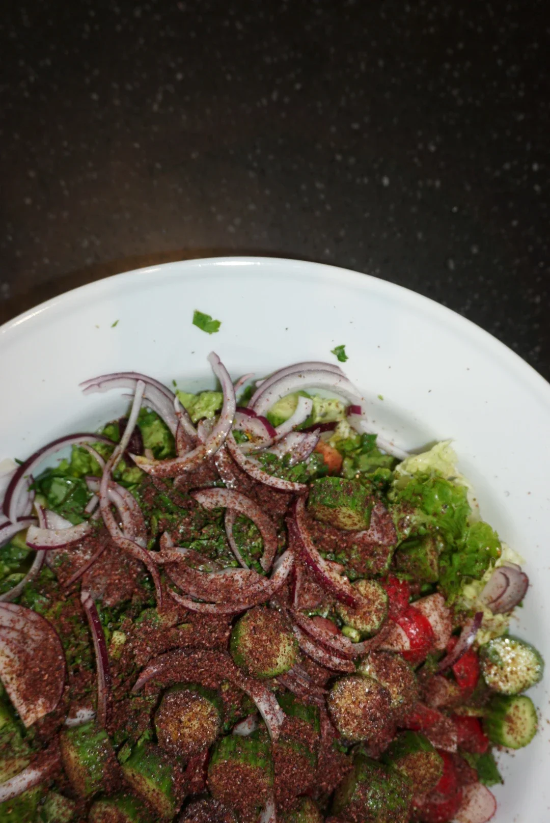Fattoush salad with sumac spice
