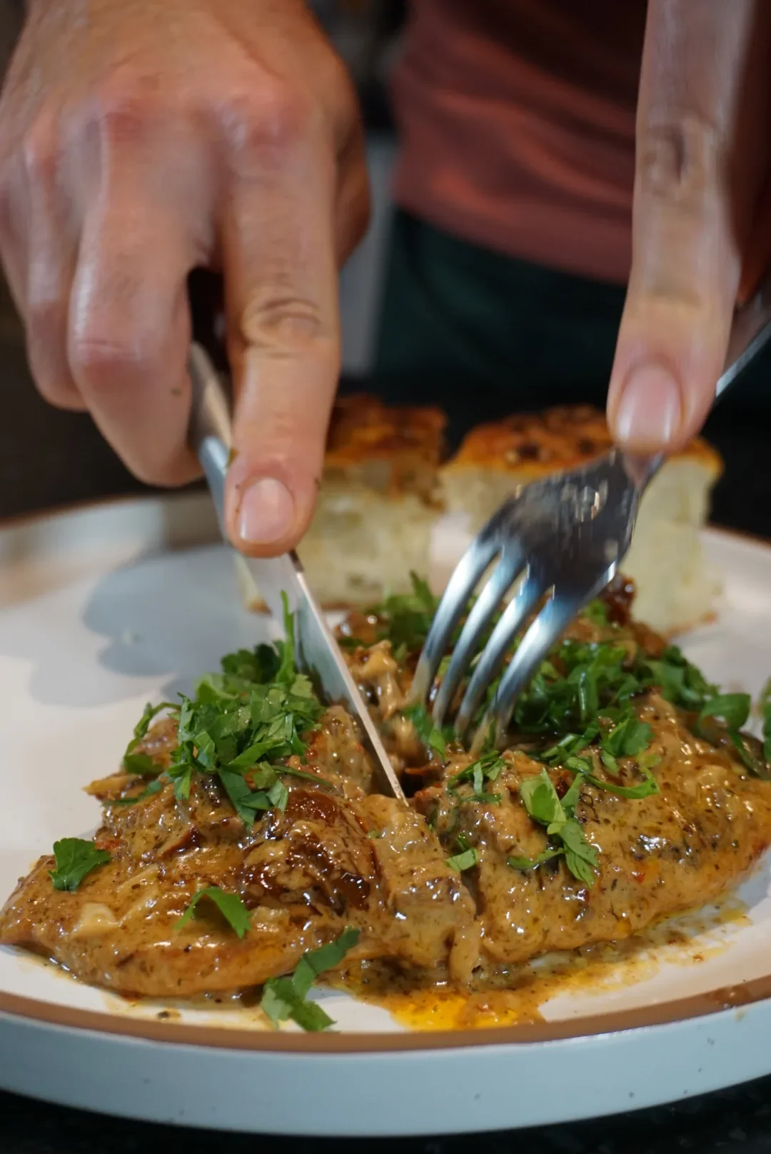 Shawarma seasoning on juicy Mediterranean chicken