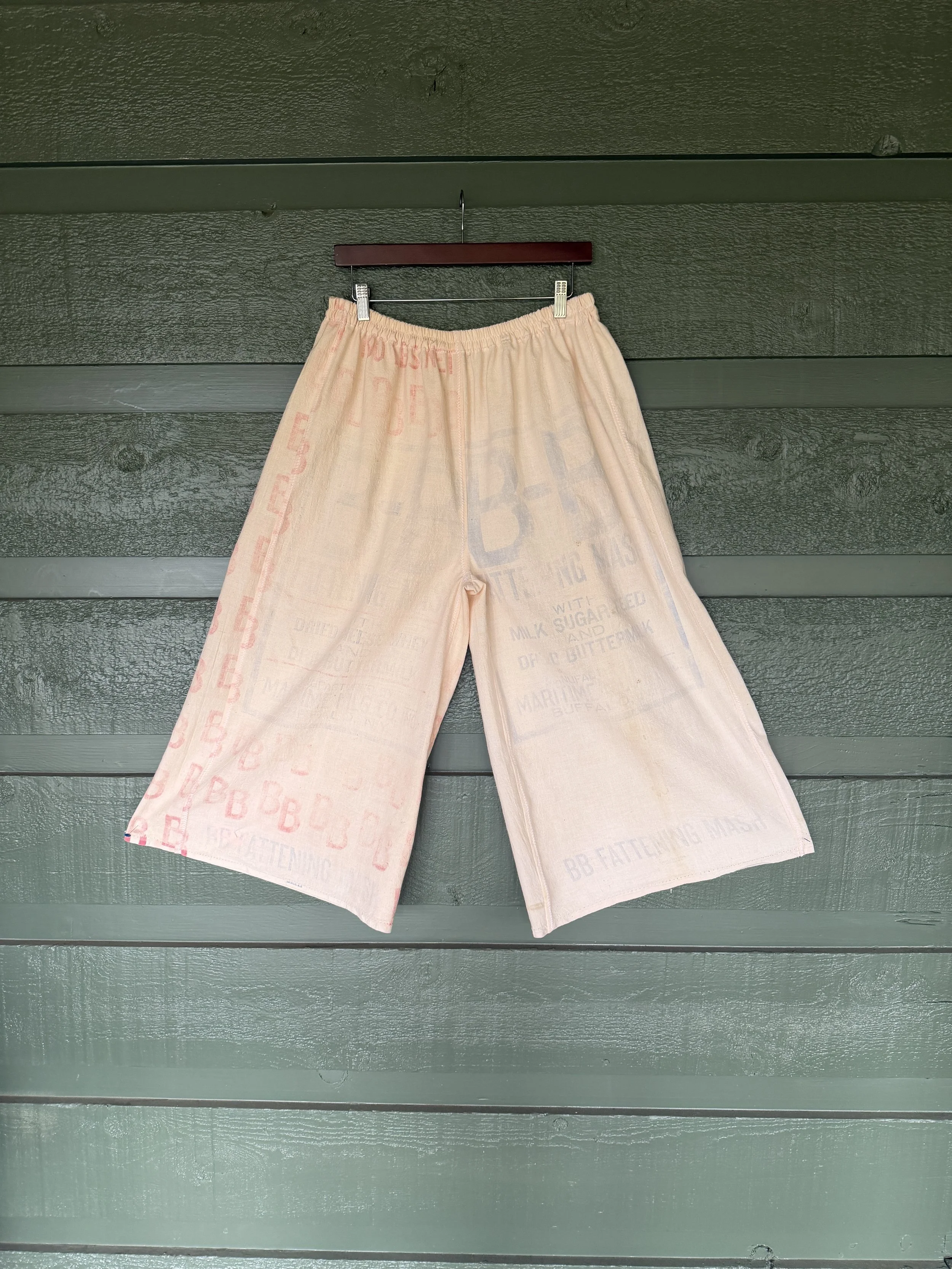 Red BB Bull Brand - Feed Sack Pants | 1920s–1940s | fits M-L