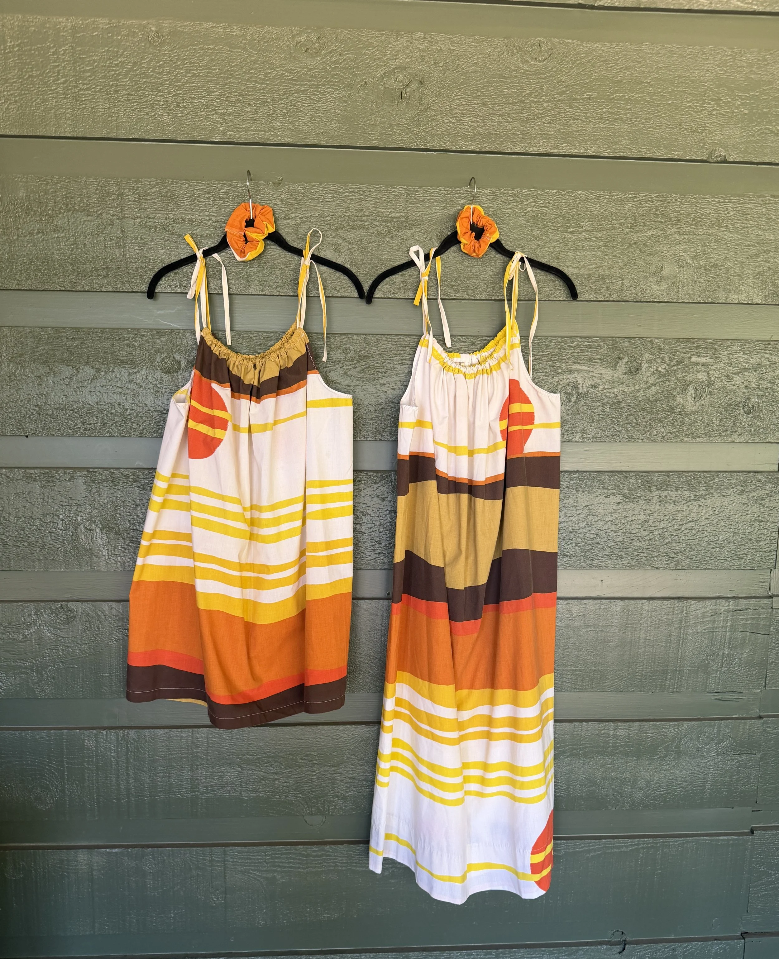 Sundown - Mini + Maxi Sheet Dress | 1970s | Fits S-M-L